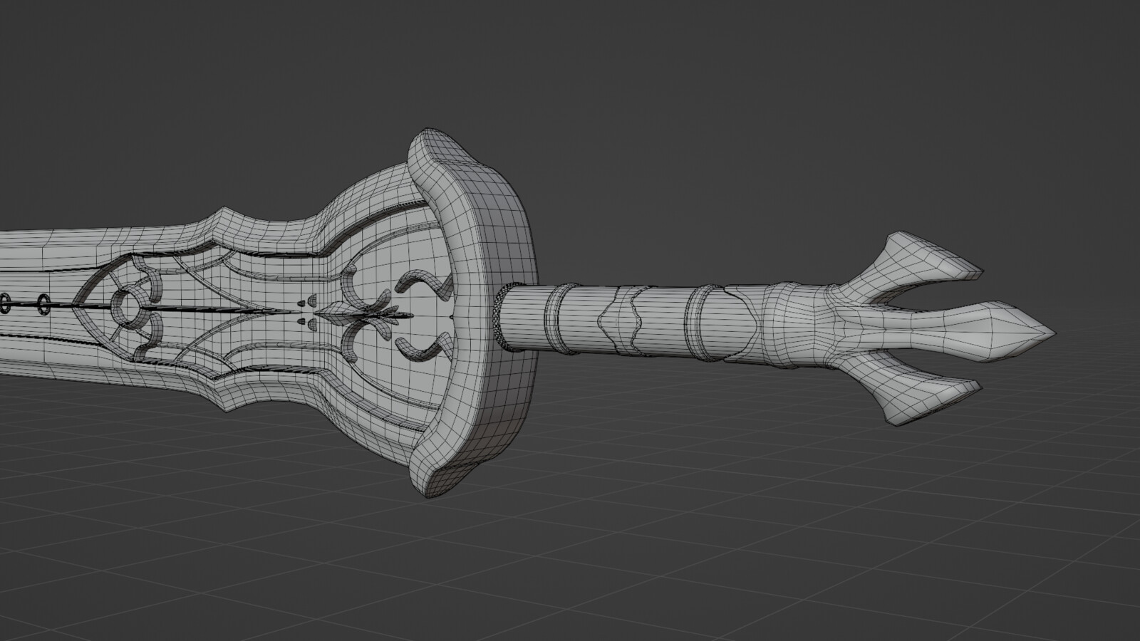 Mesh view of the handle