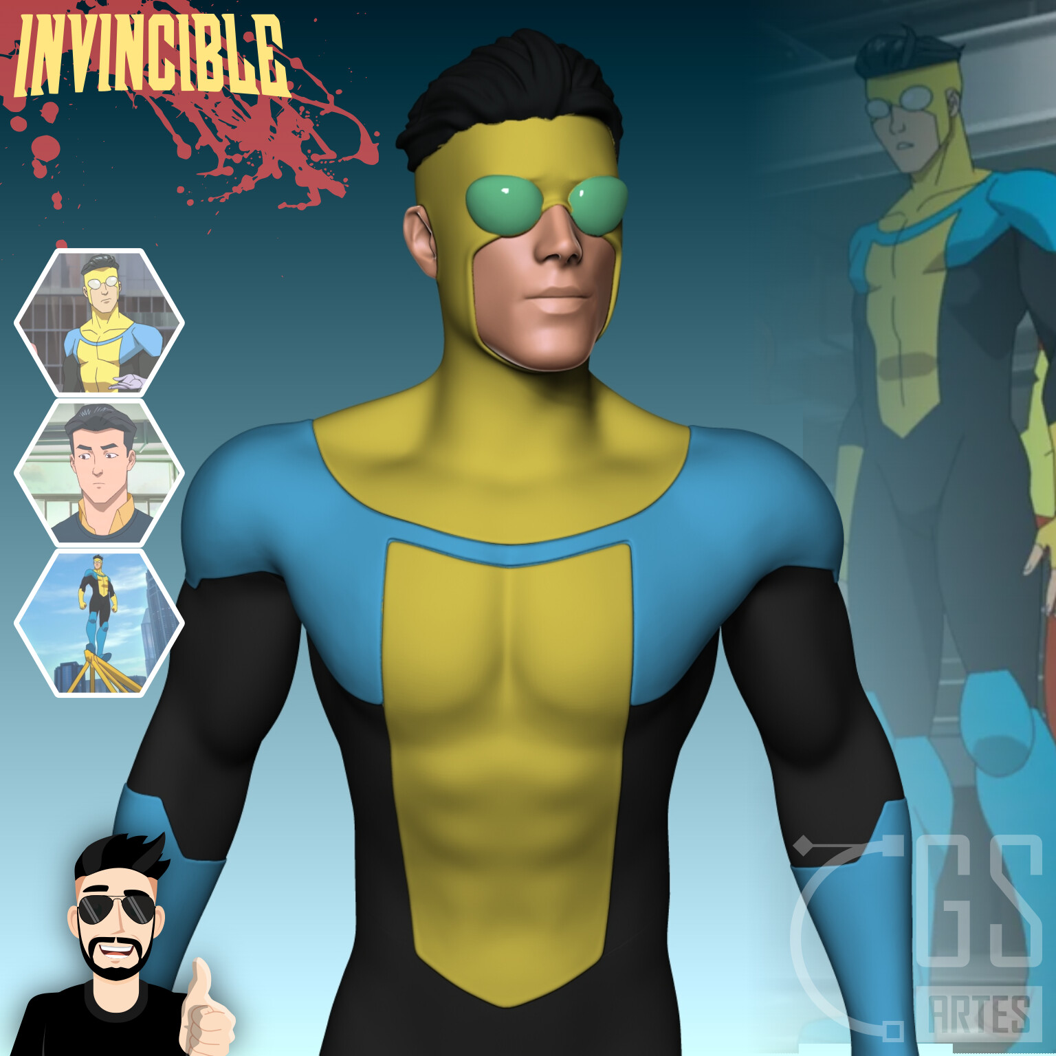 Invencível (Mark Grayson)  Invincible comic, Cartoon character design,  Comic book characters