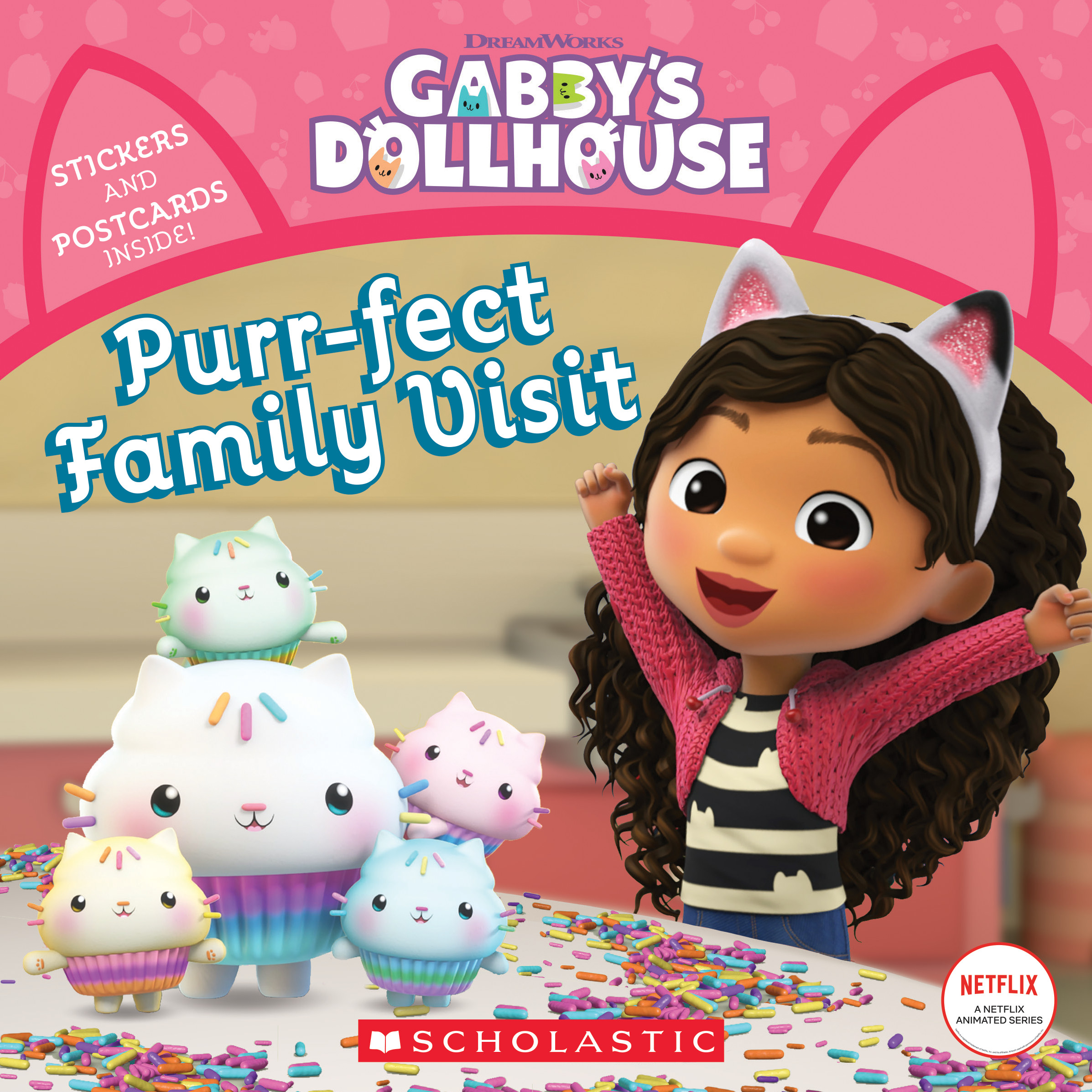 Gabby's Dollhouse #5: Purr-fect Family Visit Front Cover (Published by Scholastic Inc.)