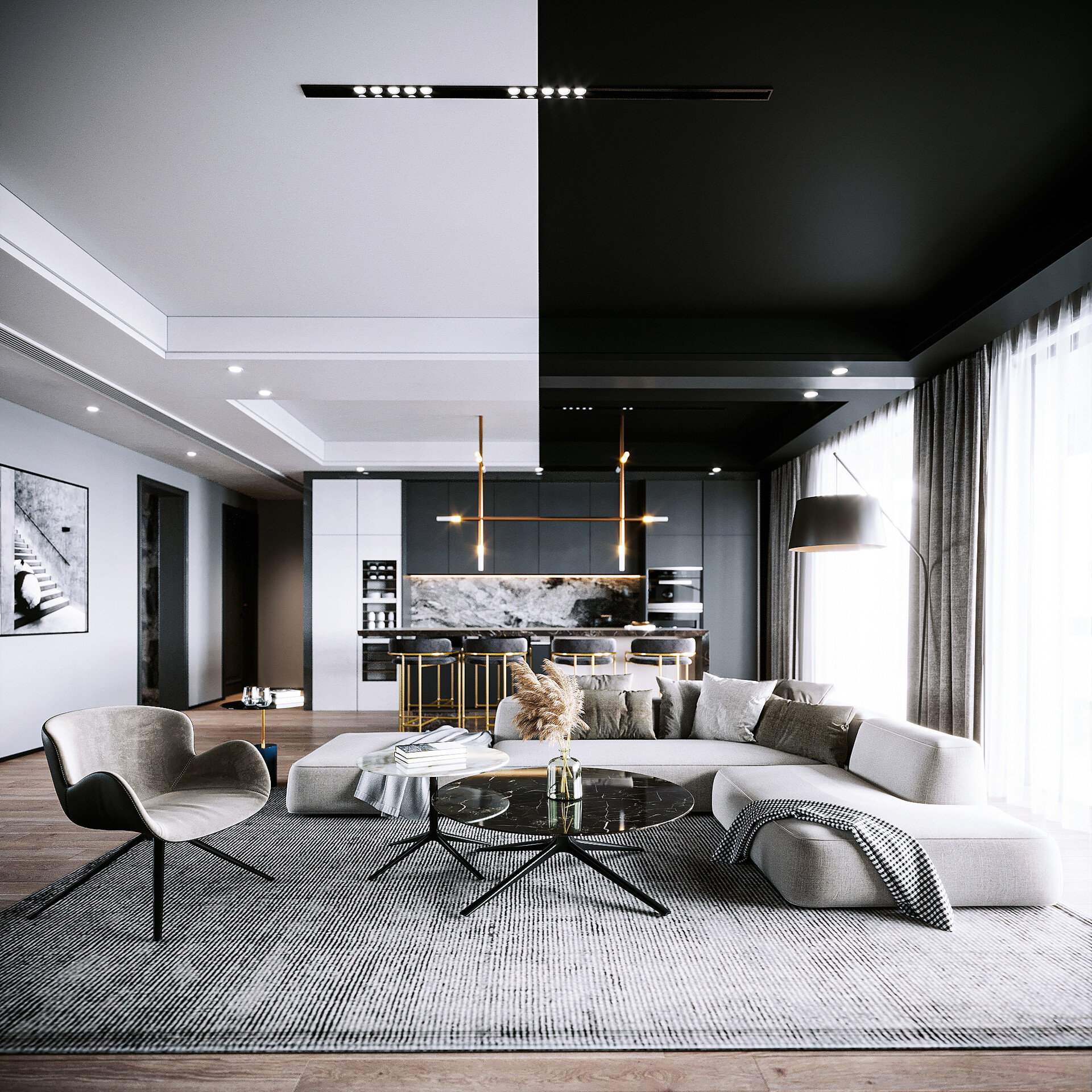 Black and White Apartment 