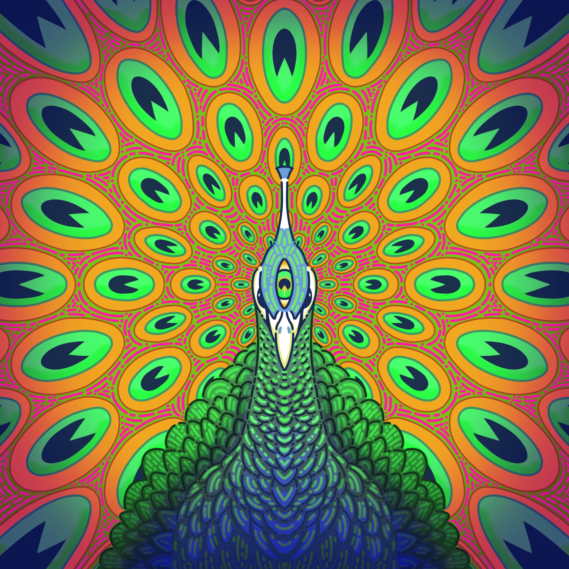ArtStation Psychedelic Peacock