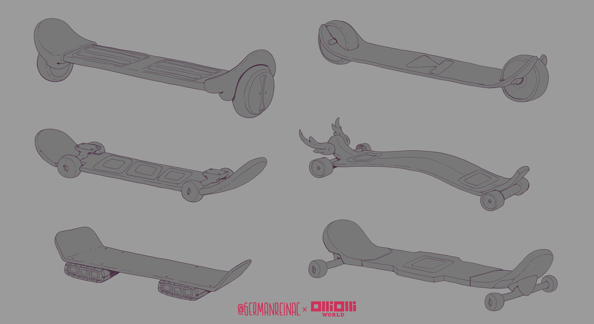 ArtStation - Art of OlliOlli World 12/12 - Skateboard designs 🛹