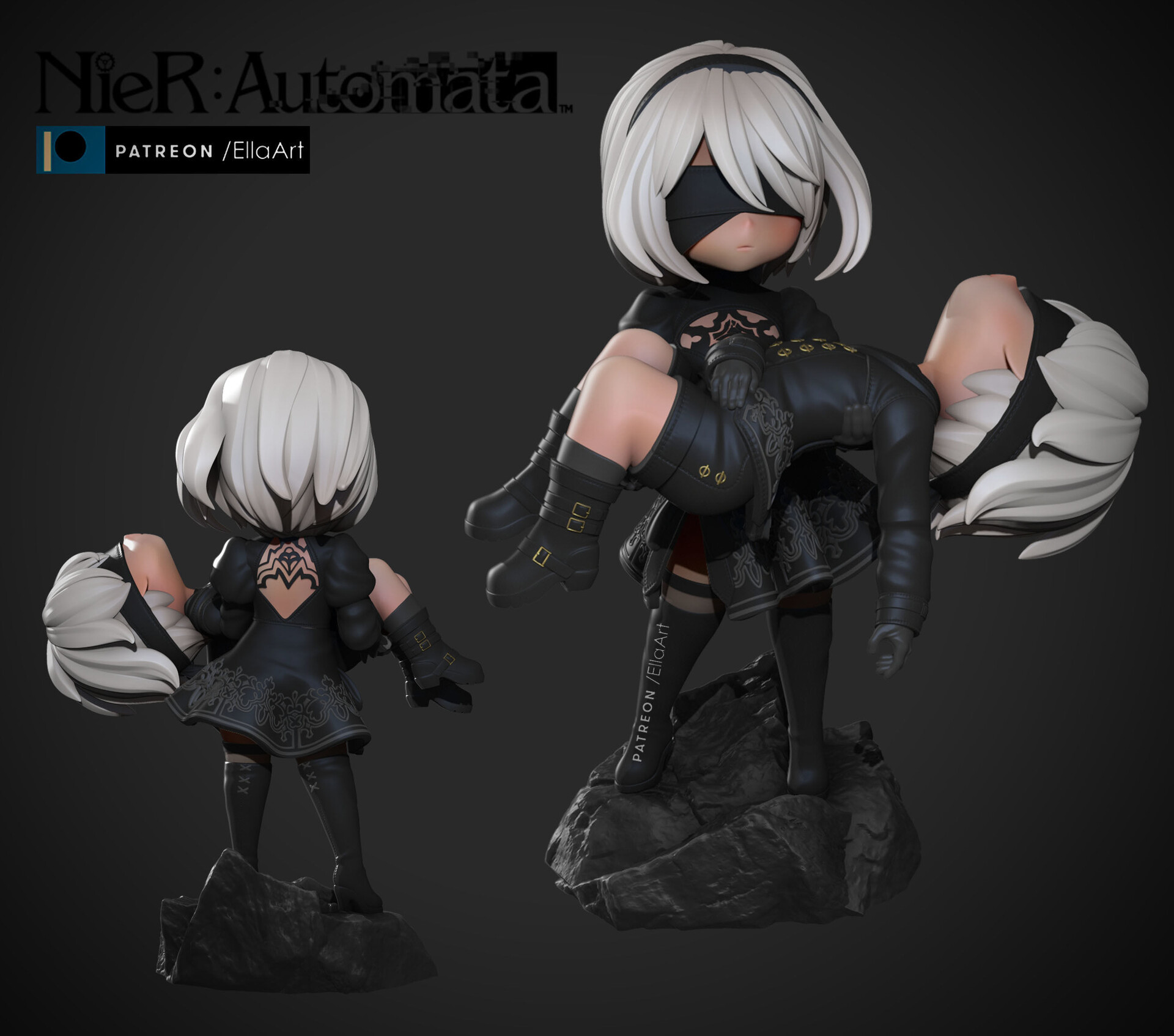NomNom Figures - 2B and 9S - Nier Automata