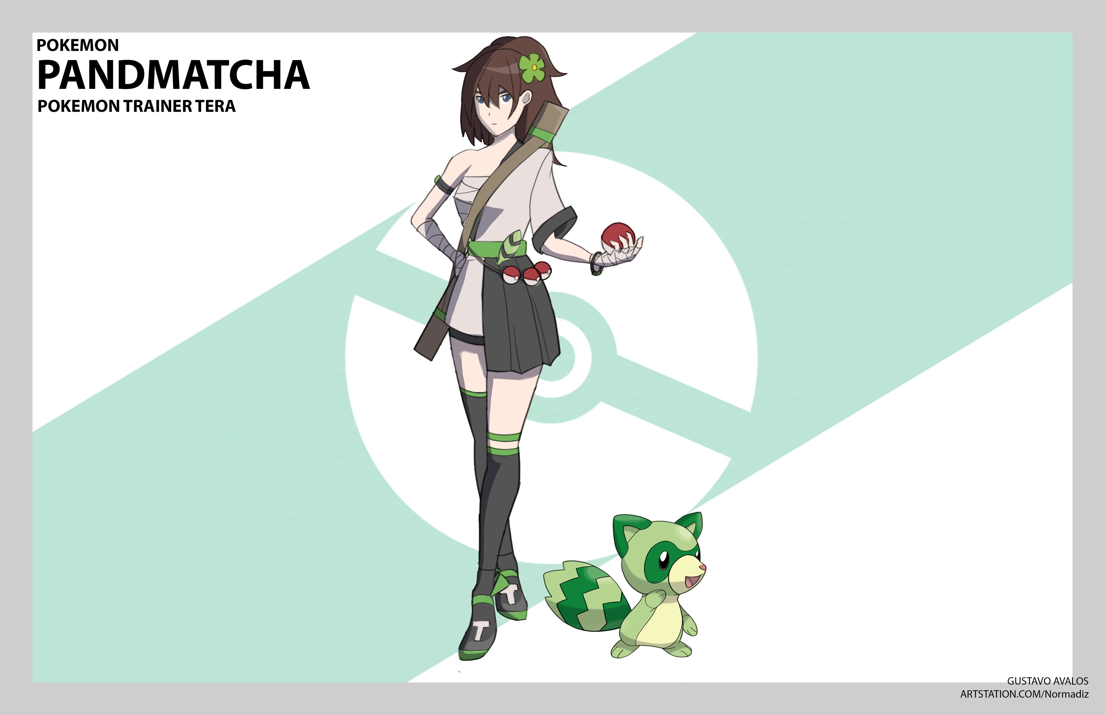pokemon trainer green fan art