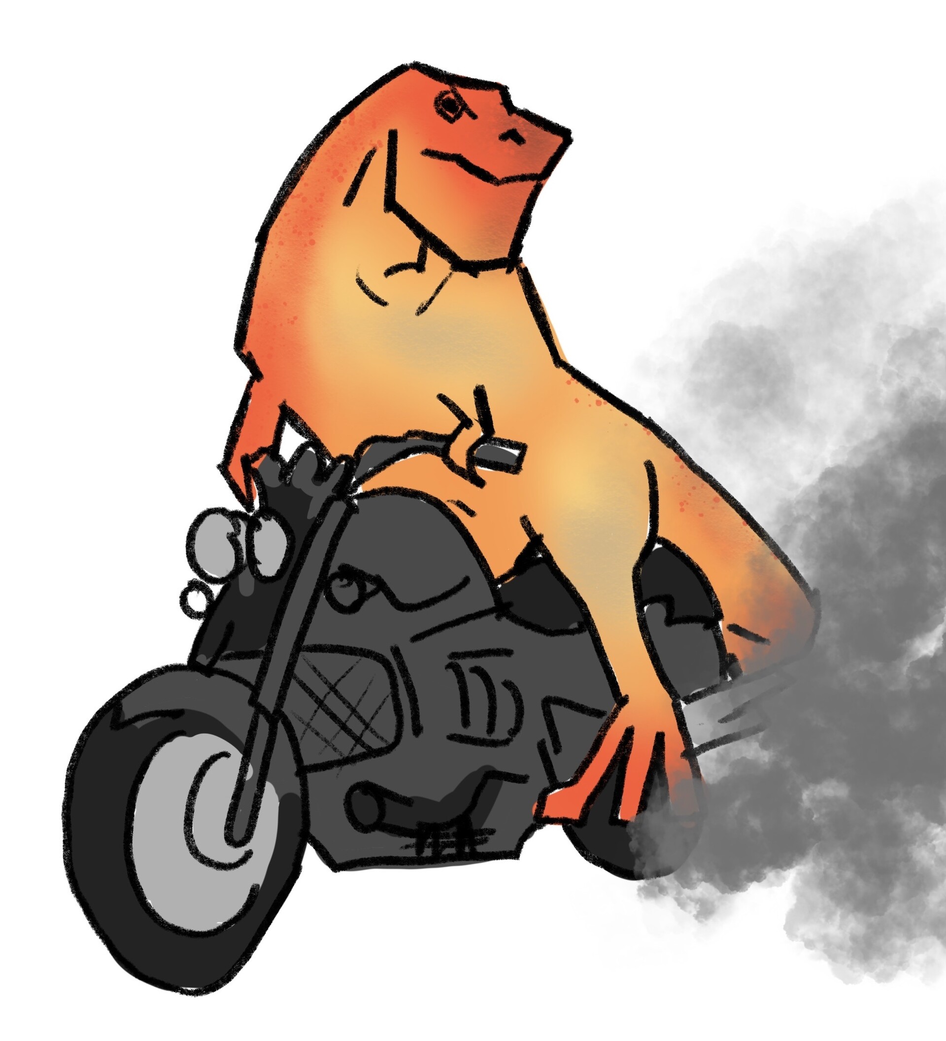 ArtStation - T-rex on a motorbike