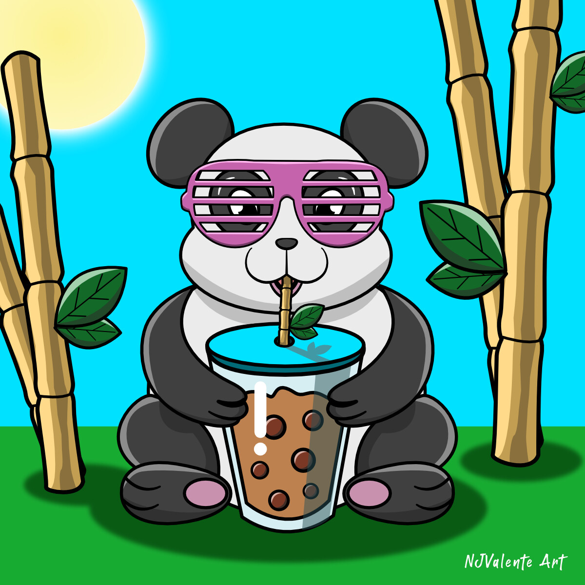 Vector panda with optional visors for Bob Tea company done in Affinity Designer. 
