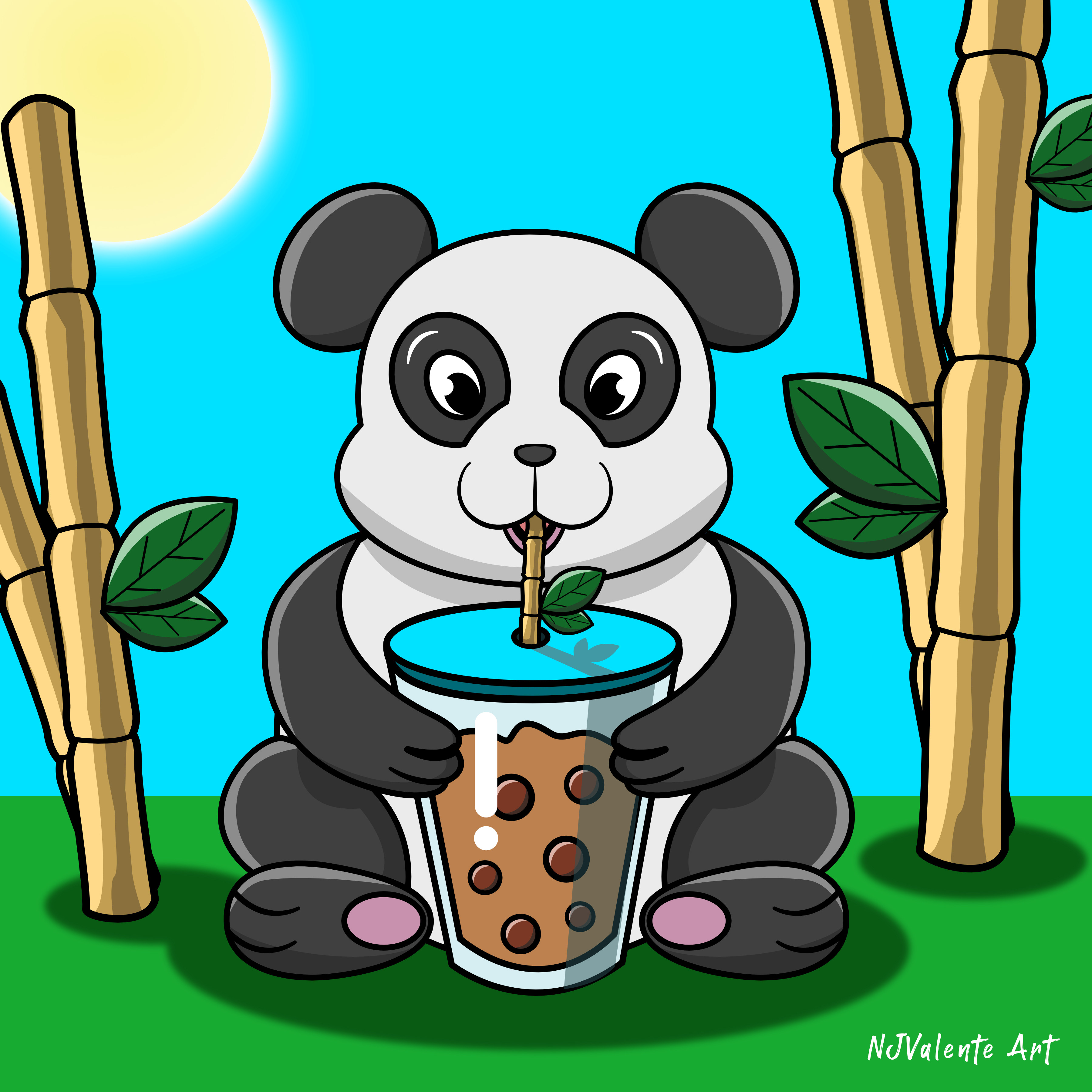 Vector panda for Bob Tea company done in Affinity Designer. 