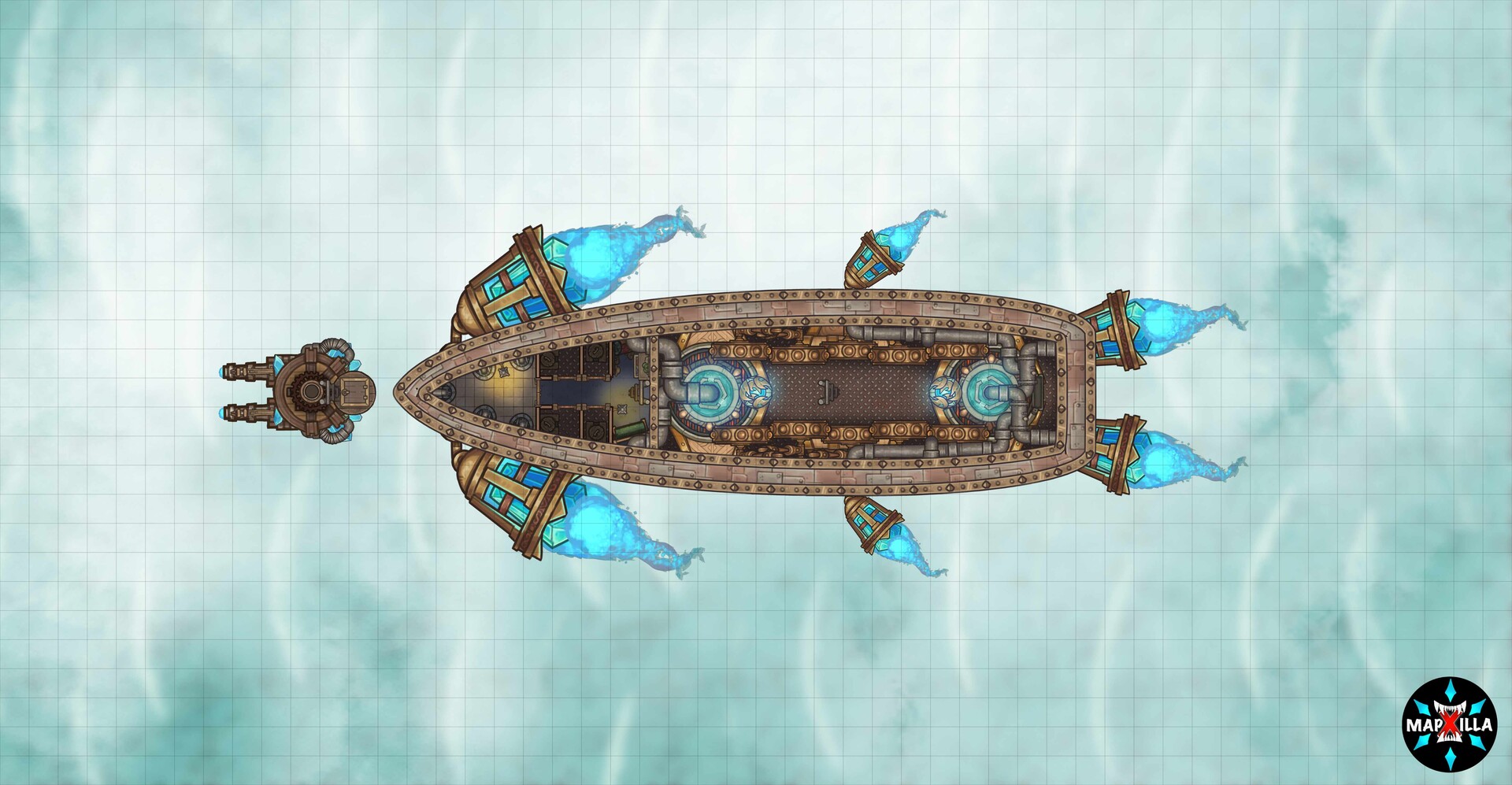 MapXilla The 'Kingsblade' Magitech Airship [52 x 27]