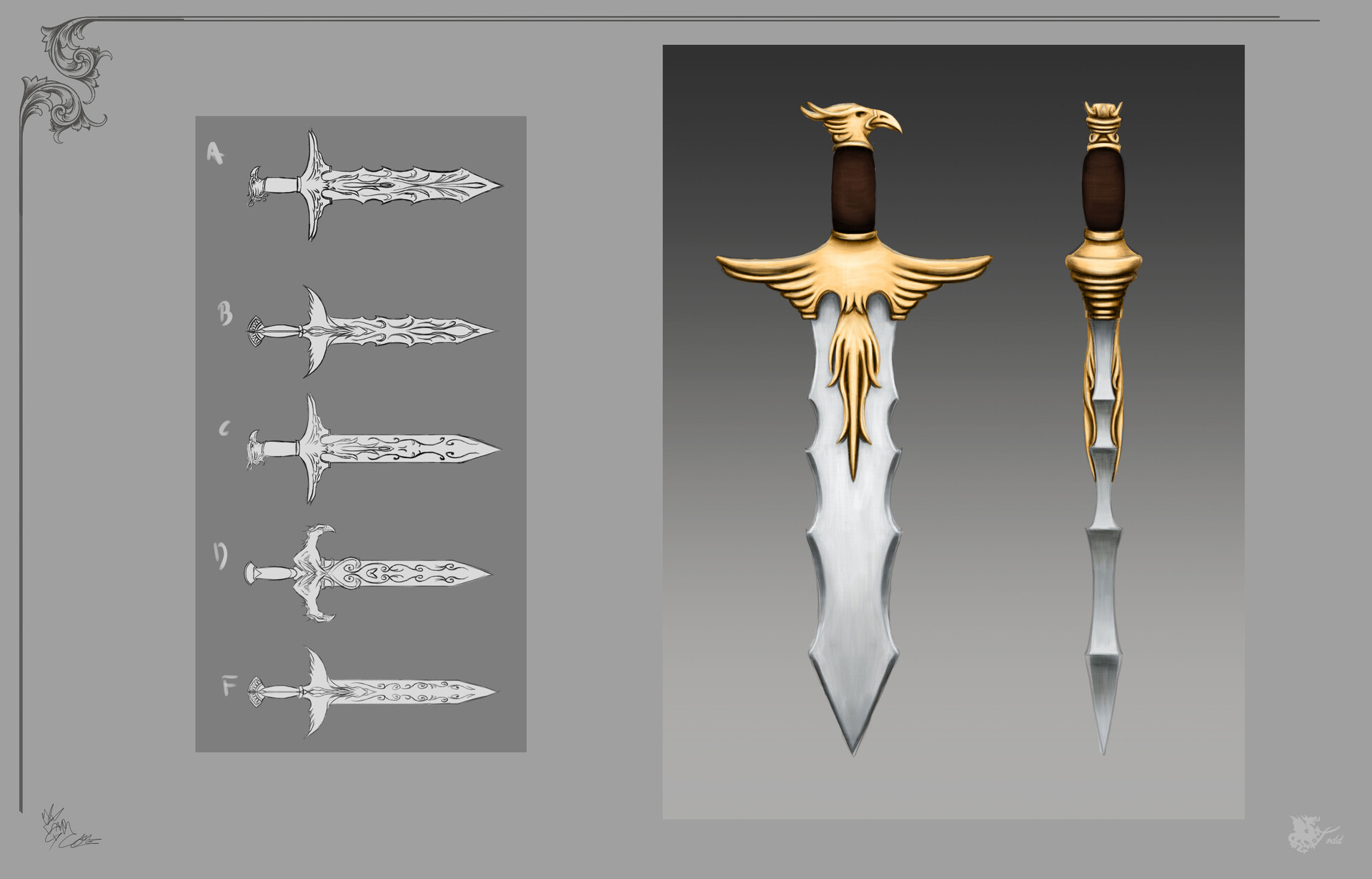 ArtStation Model sheets Weapon Grace Dagger // Main Character