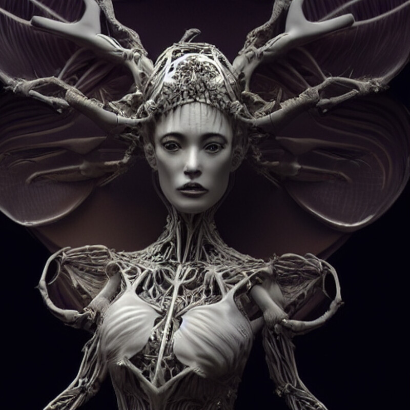 Biomechanical qlipoth/ tree of death spirits and demon concept 