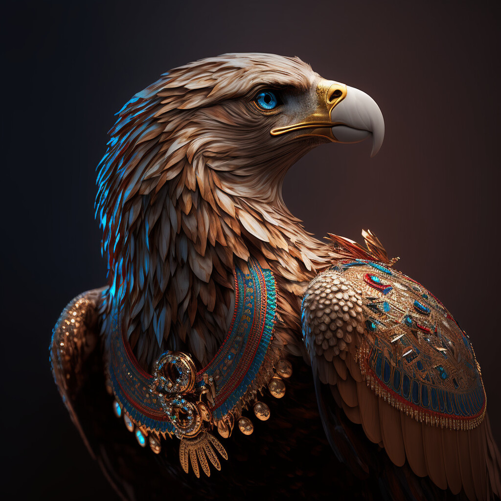 Eagle with Blue Feathers, Ai Generated Art  Poster for Sale by AC