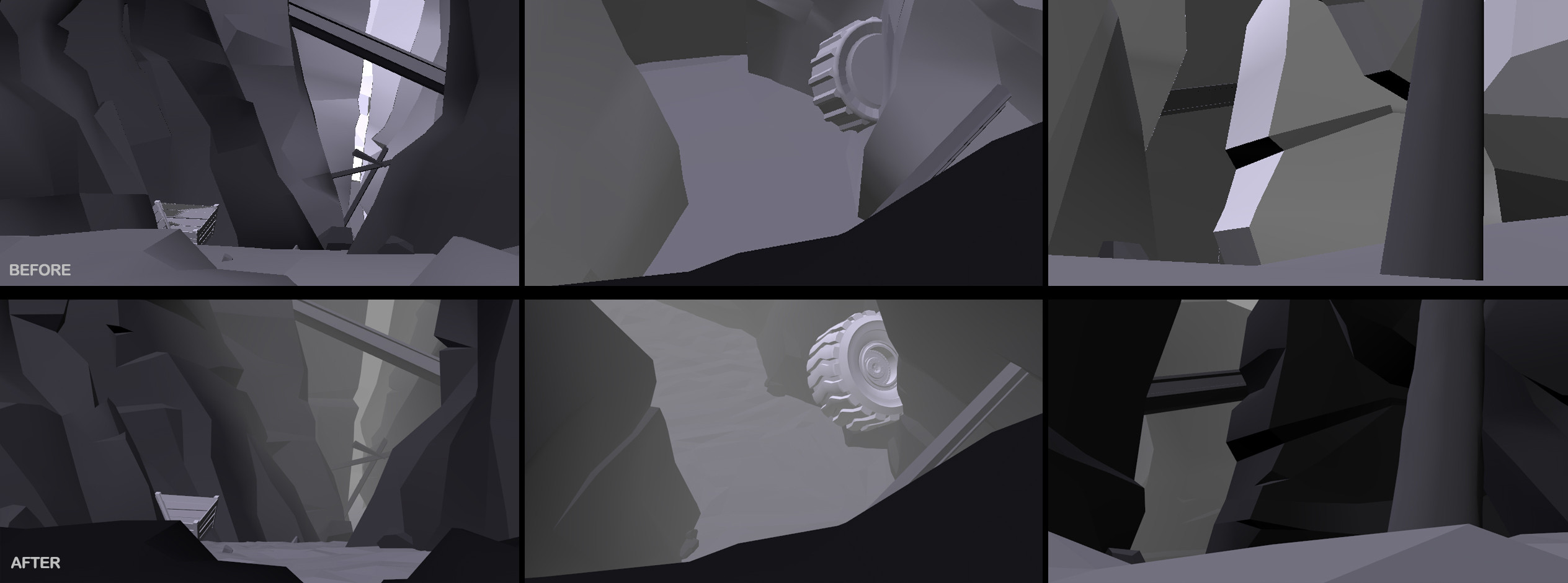Top was the basic blockout, bottom has my finished modeling pass