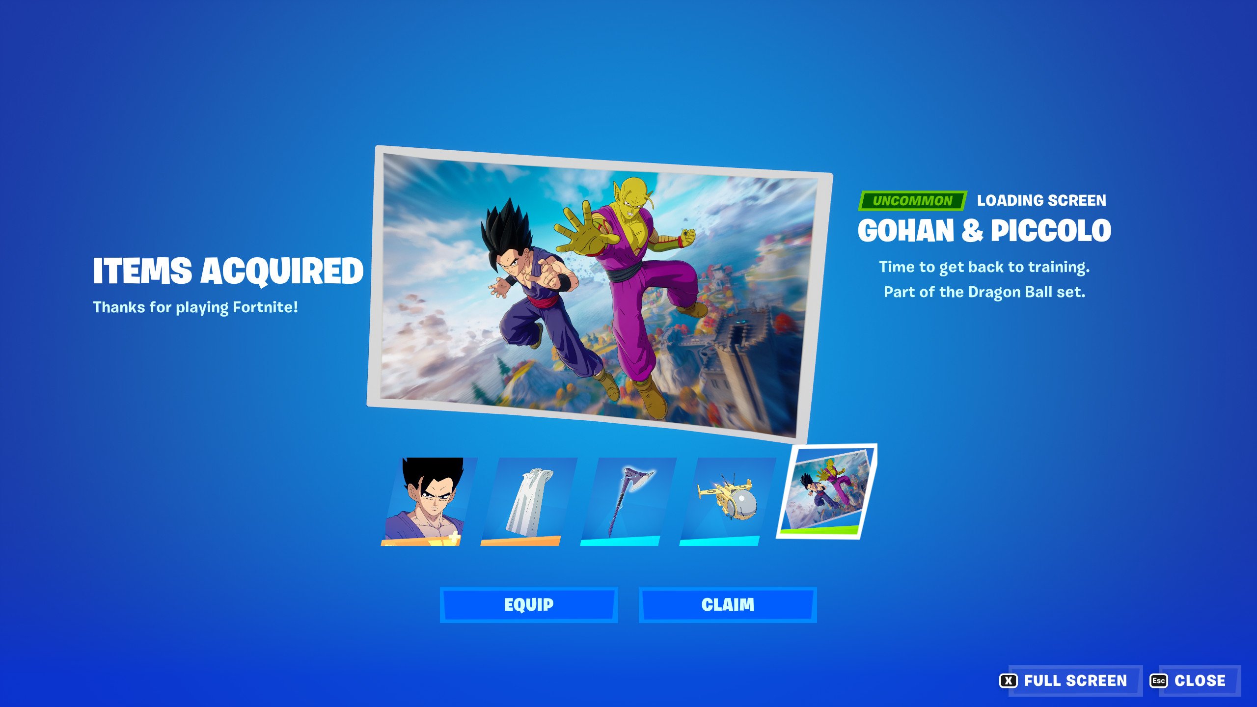 Zain Rehman Fortnite "Gohan & Piccolo" Loading Screen
