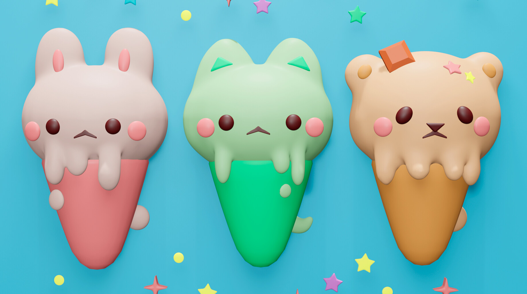 ArtStation Ice cream Cat!
