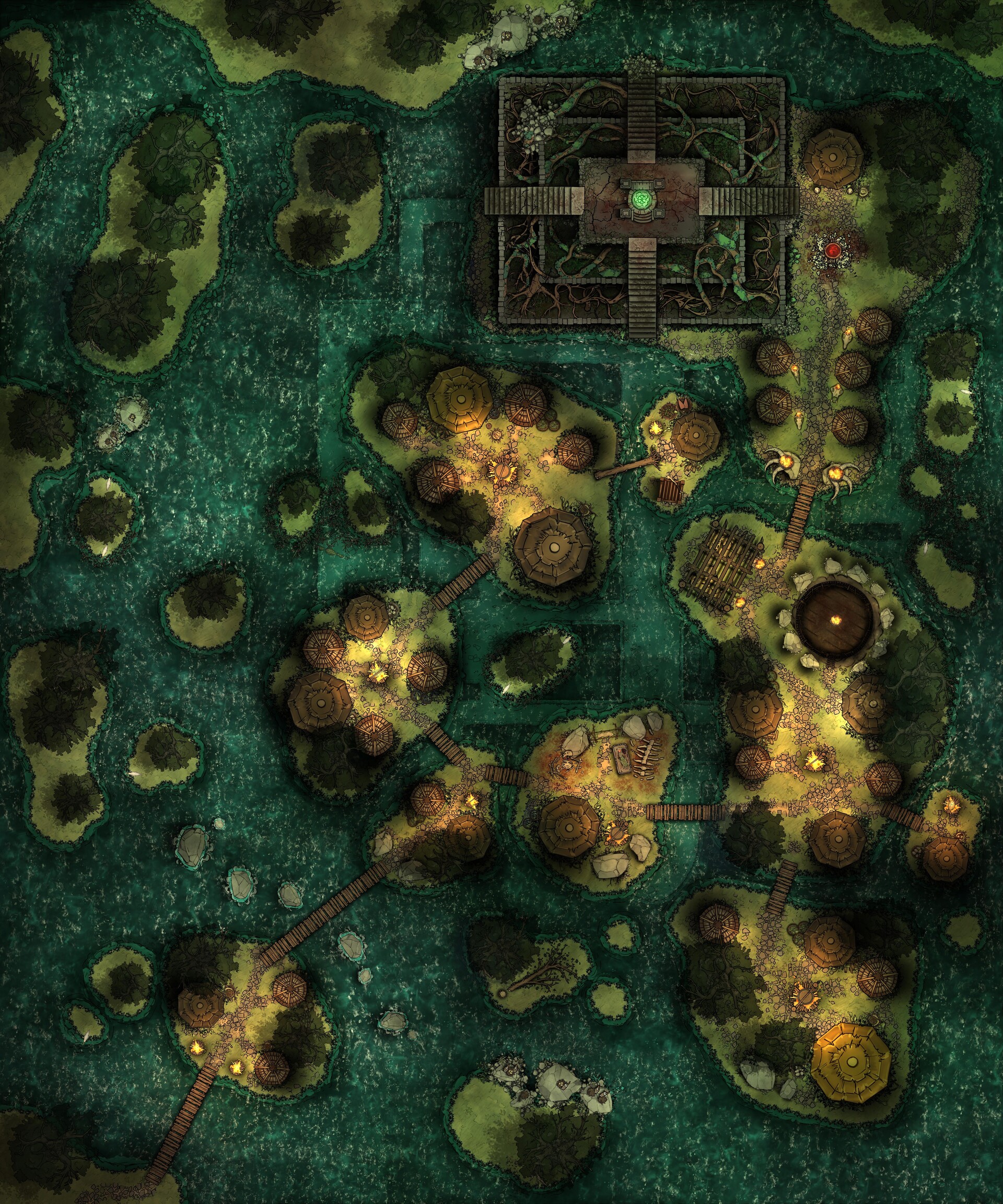 Morvold Press Ruins of Ghol Lizardfolk Camp & Ziggurat [100 x 120]