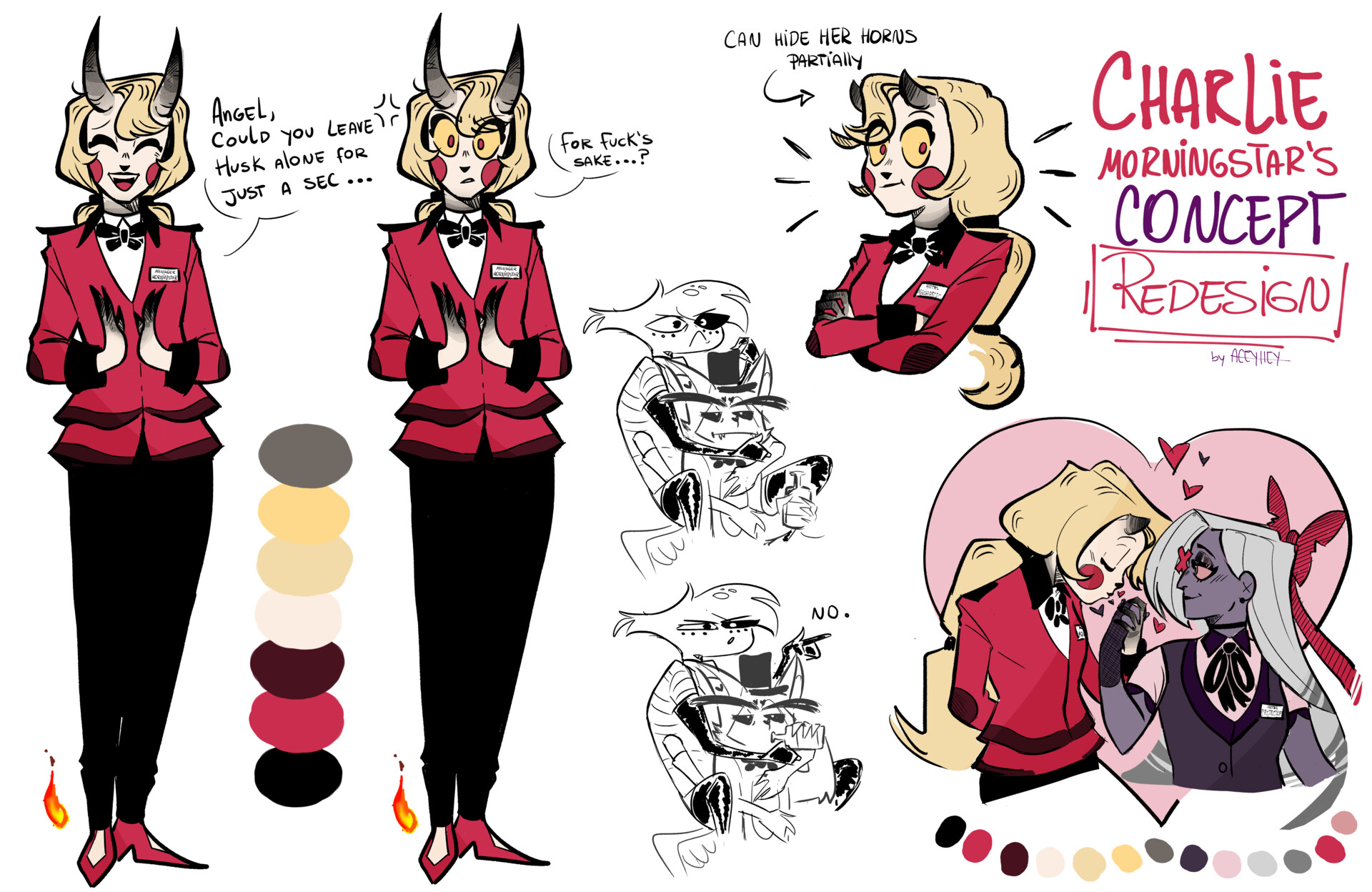 Artstation un official concept redesign for charlie morningstar