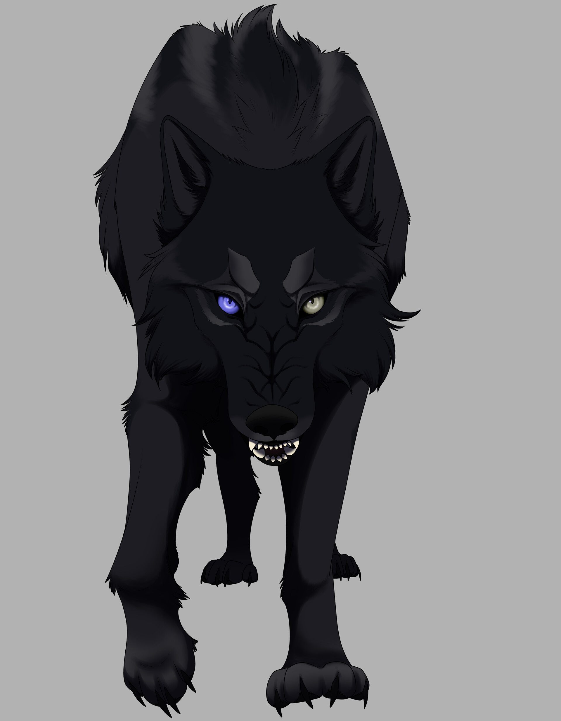 Black Anime Wolf