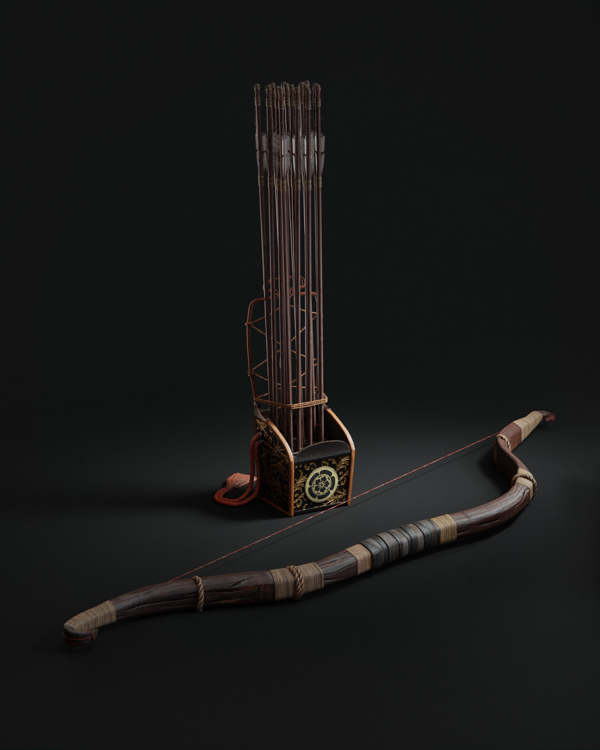 ArtStation Kari Ebira Japanese Bow And Quiver japanese-bowing-duncansensei-japanese