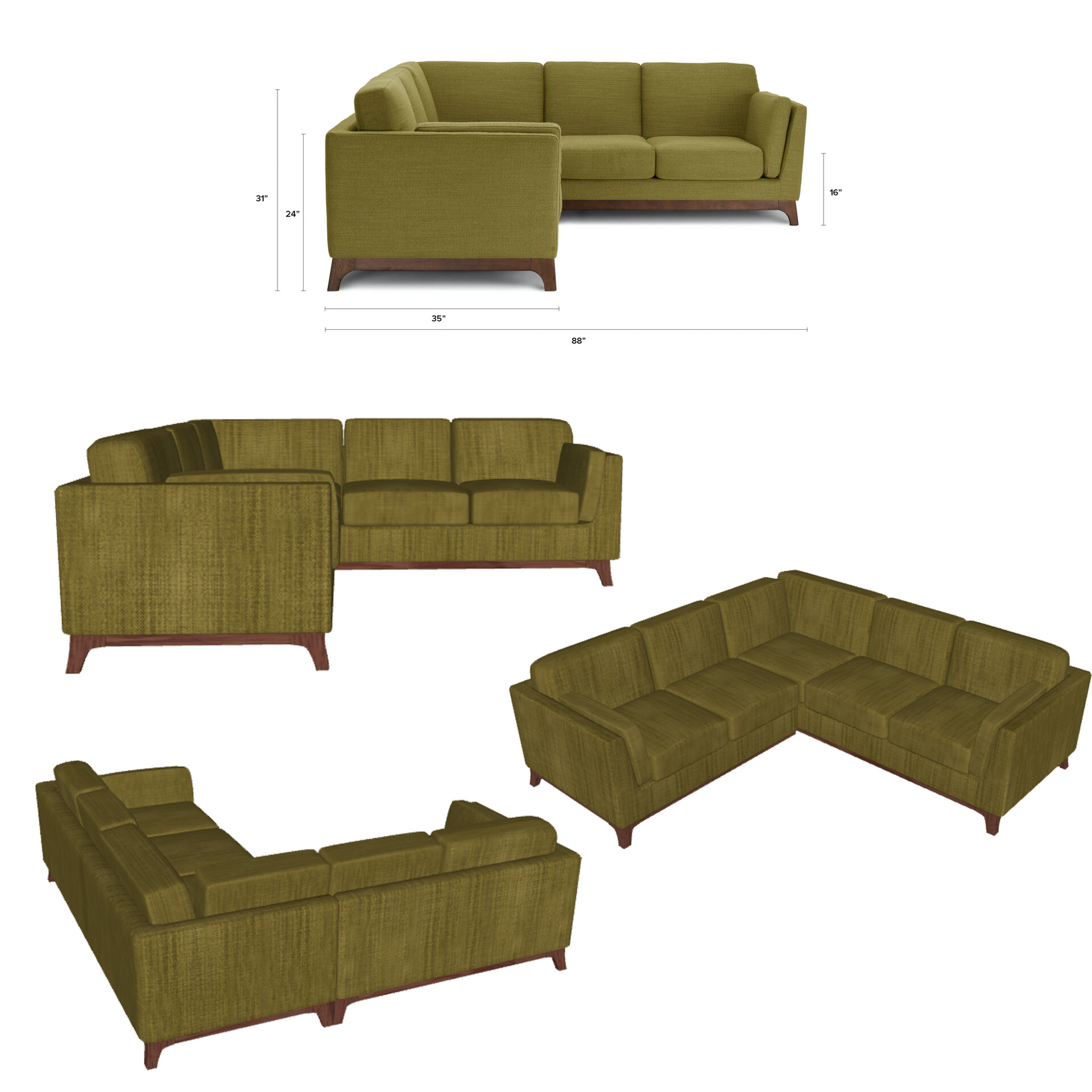 ArtStation Ceni Seagrass Corner Sectional Sofa