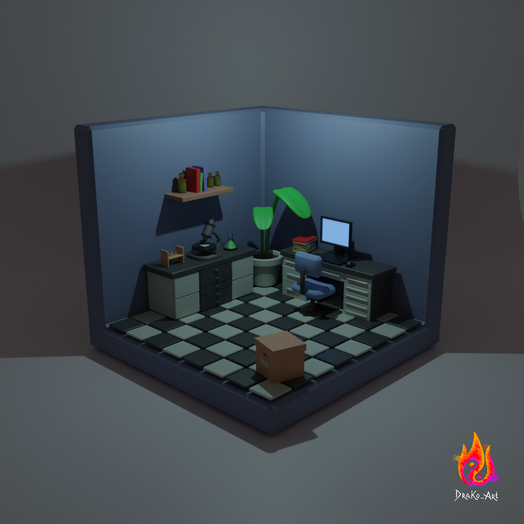 ArtStation - Lab room - 3D