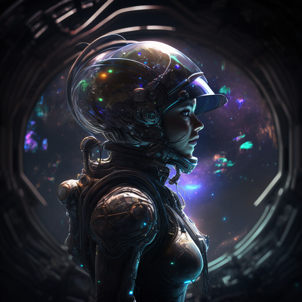 ArtStation - Cosmic Dreamer: A Girl's Journey Through the Stars 10