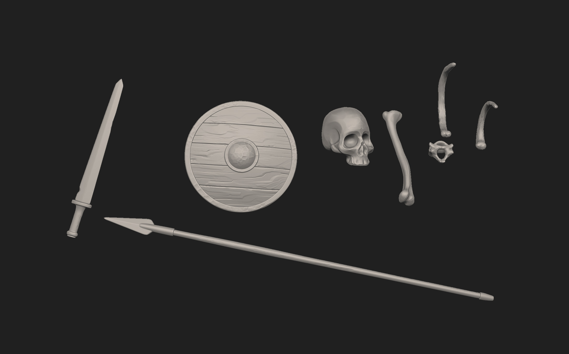 Some simple sculpts for the smaller assets scattered around