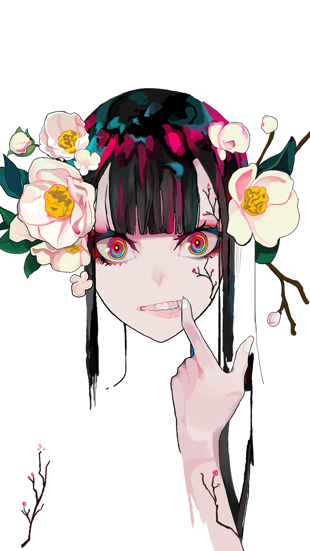 Cute Anime Girl with Headphone Digital Art Stock Illustration -  Illustration of pink, hair: 273063940
