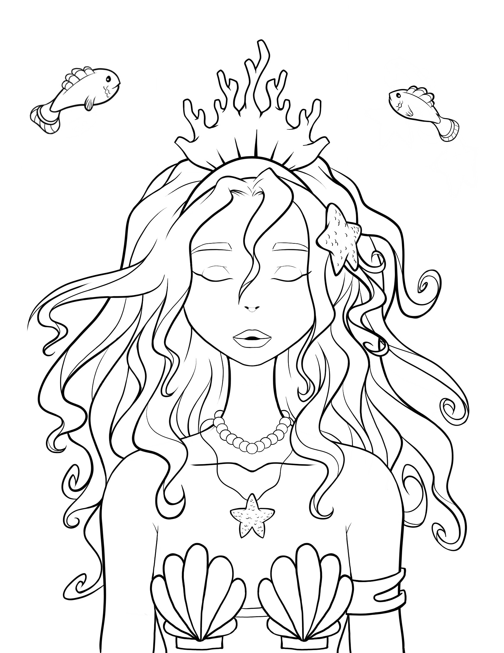 coloring pages of h2o mermaids