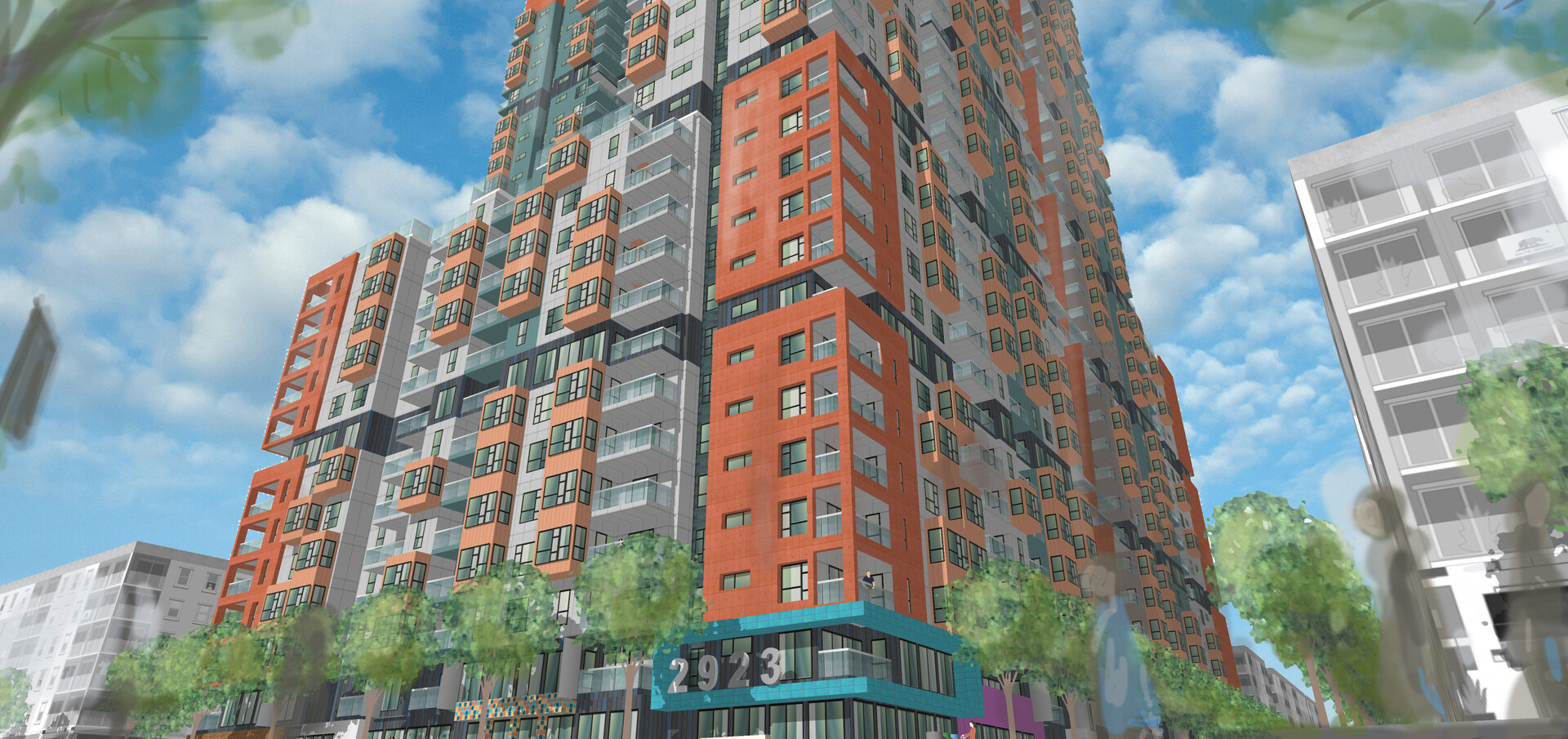 ArtStation Stacked 5over1 apartment building