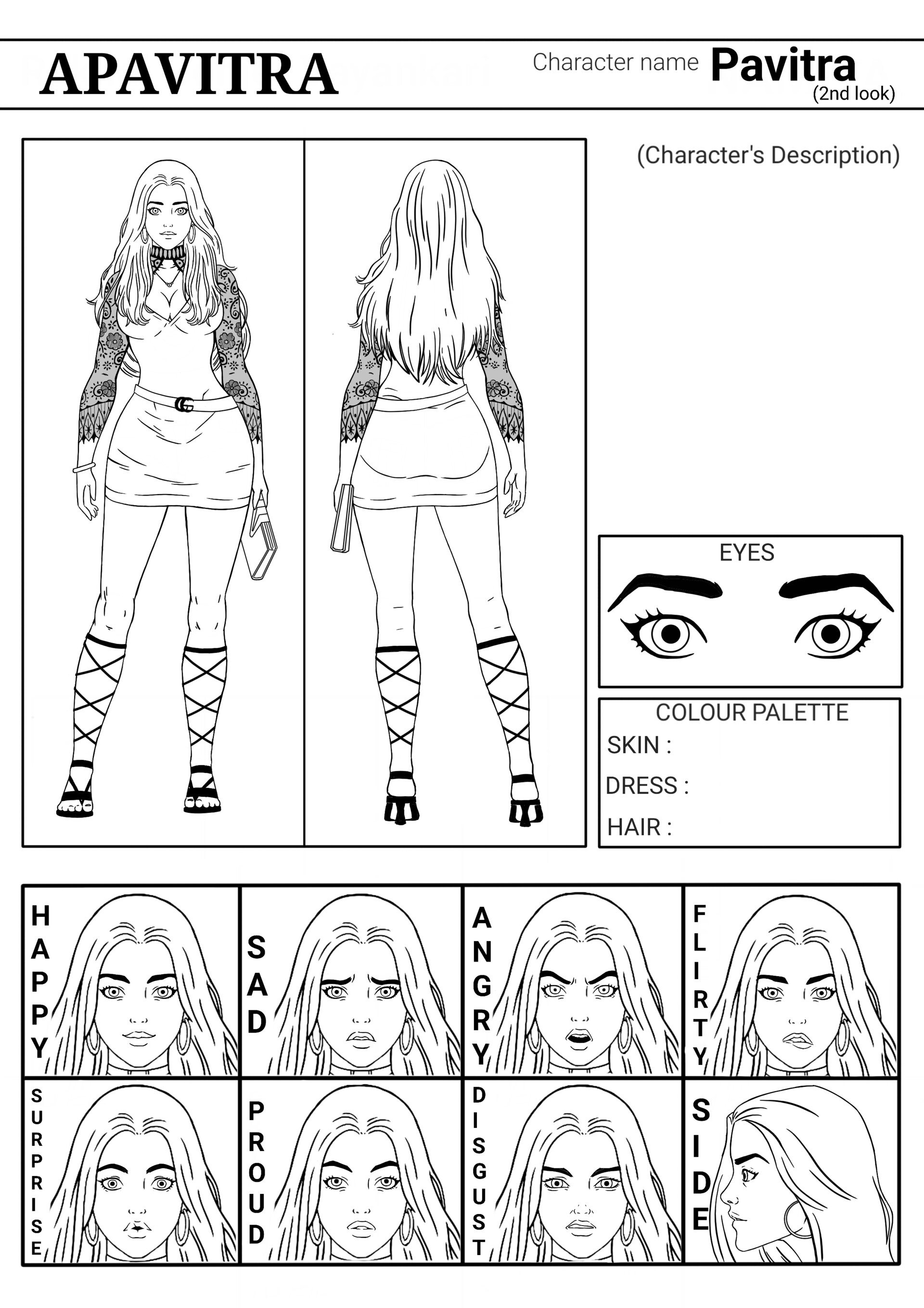 Artstation character design sheet