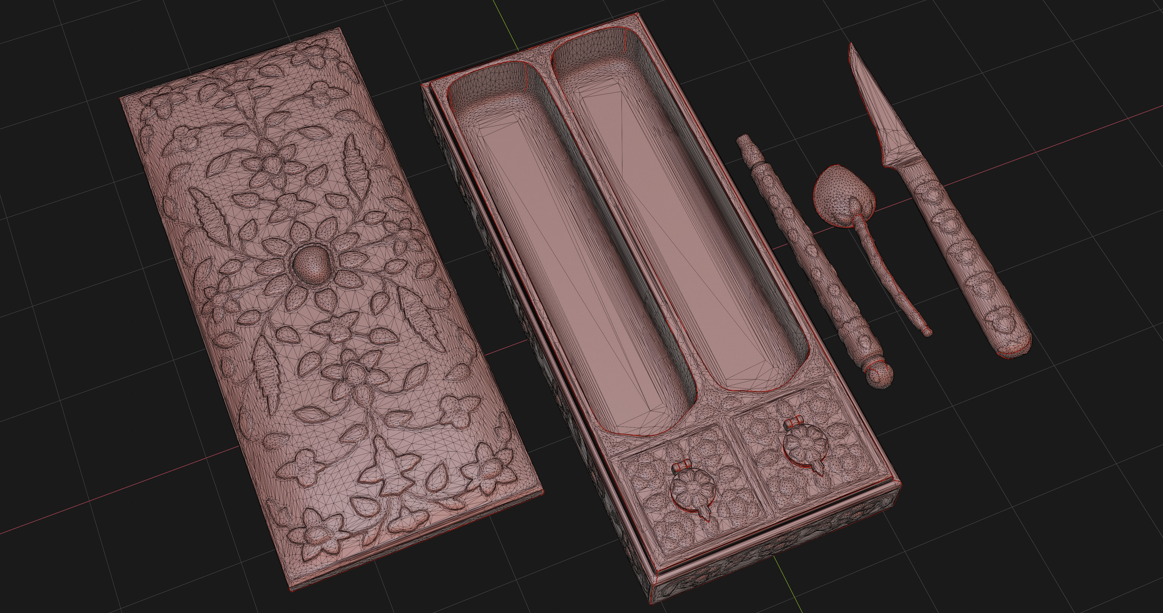 52,632 verts / 105,354 tris. Dynameshed in Zbrush and then decimated. 