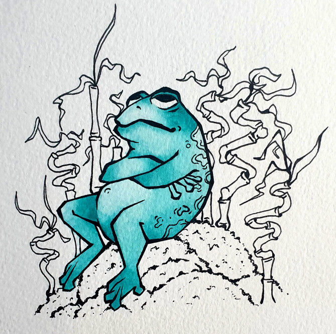 Ink and watercolour