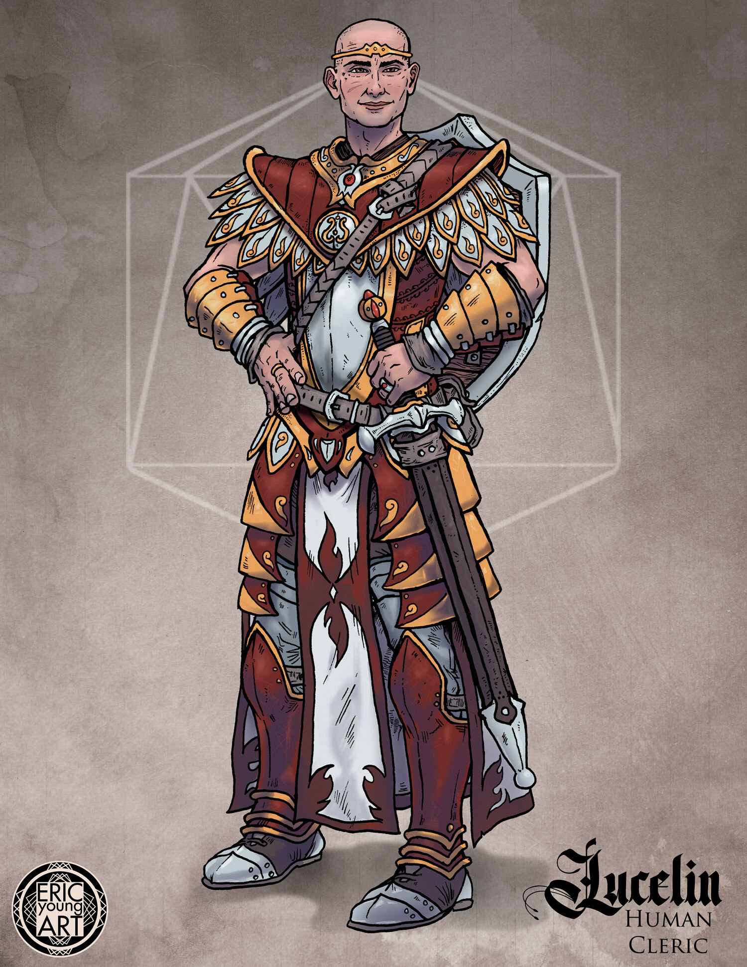 ArtStation Human Cleric Character Art for D&D