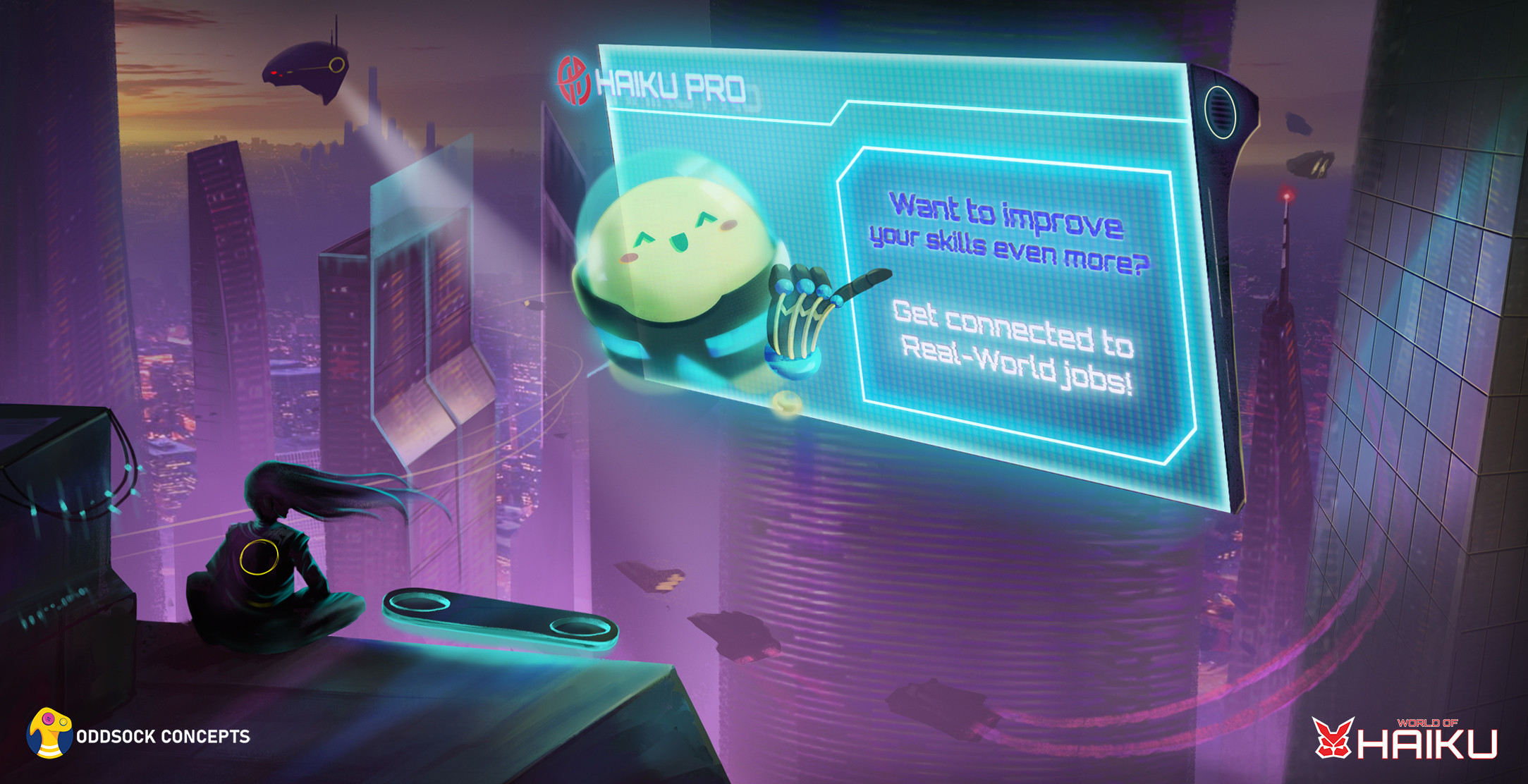 Oddsock Concepts - Cyberpunk Worldbuilding- Environment Illustrations 