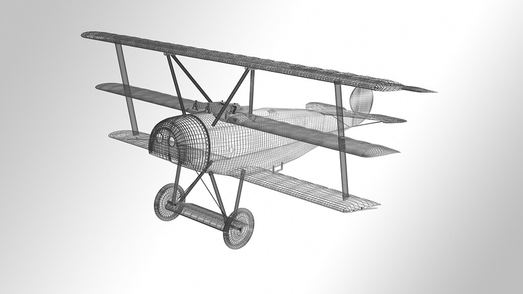 Fokker D1 c. 1918
modeled-Blender
Wireframe