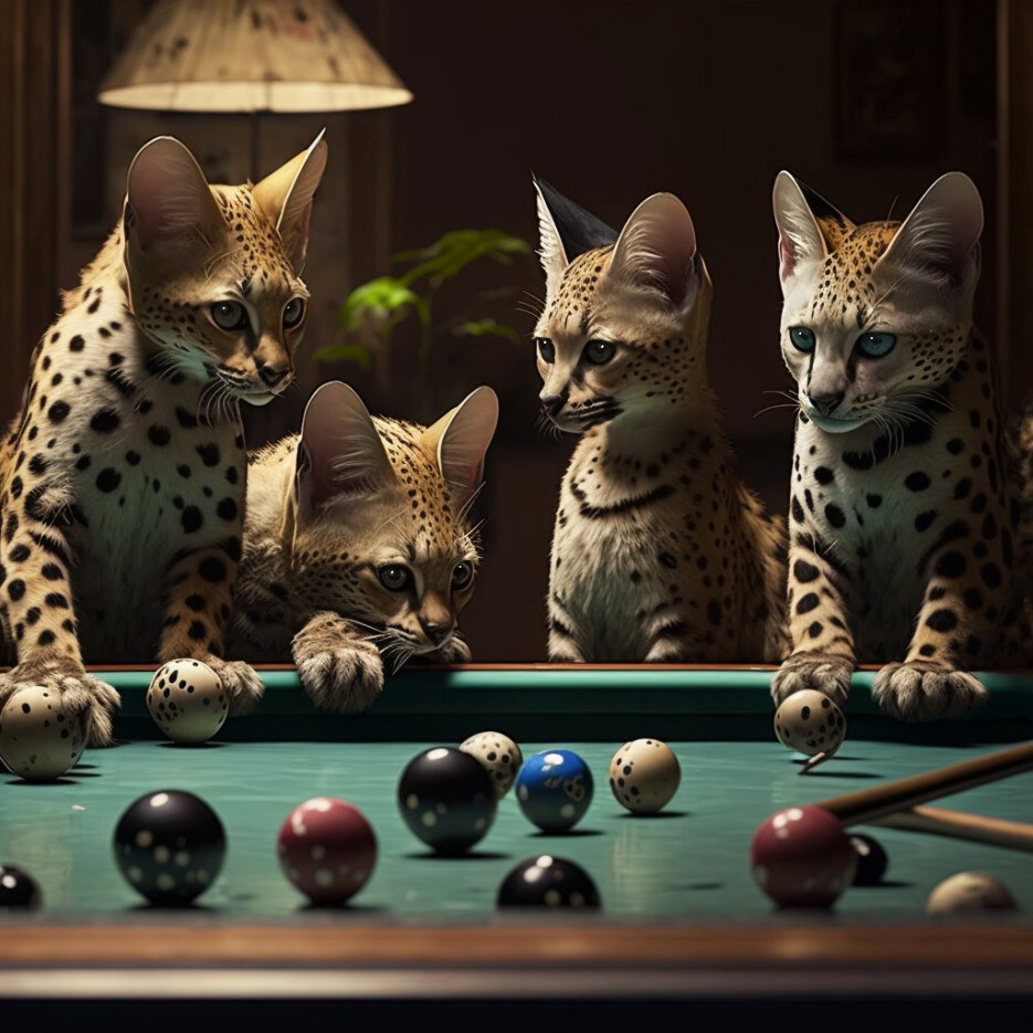 ArtStation Cats Playing Pool By Blake Garcia
