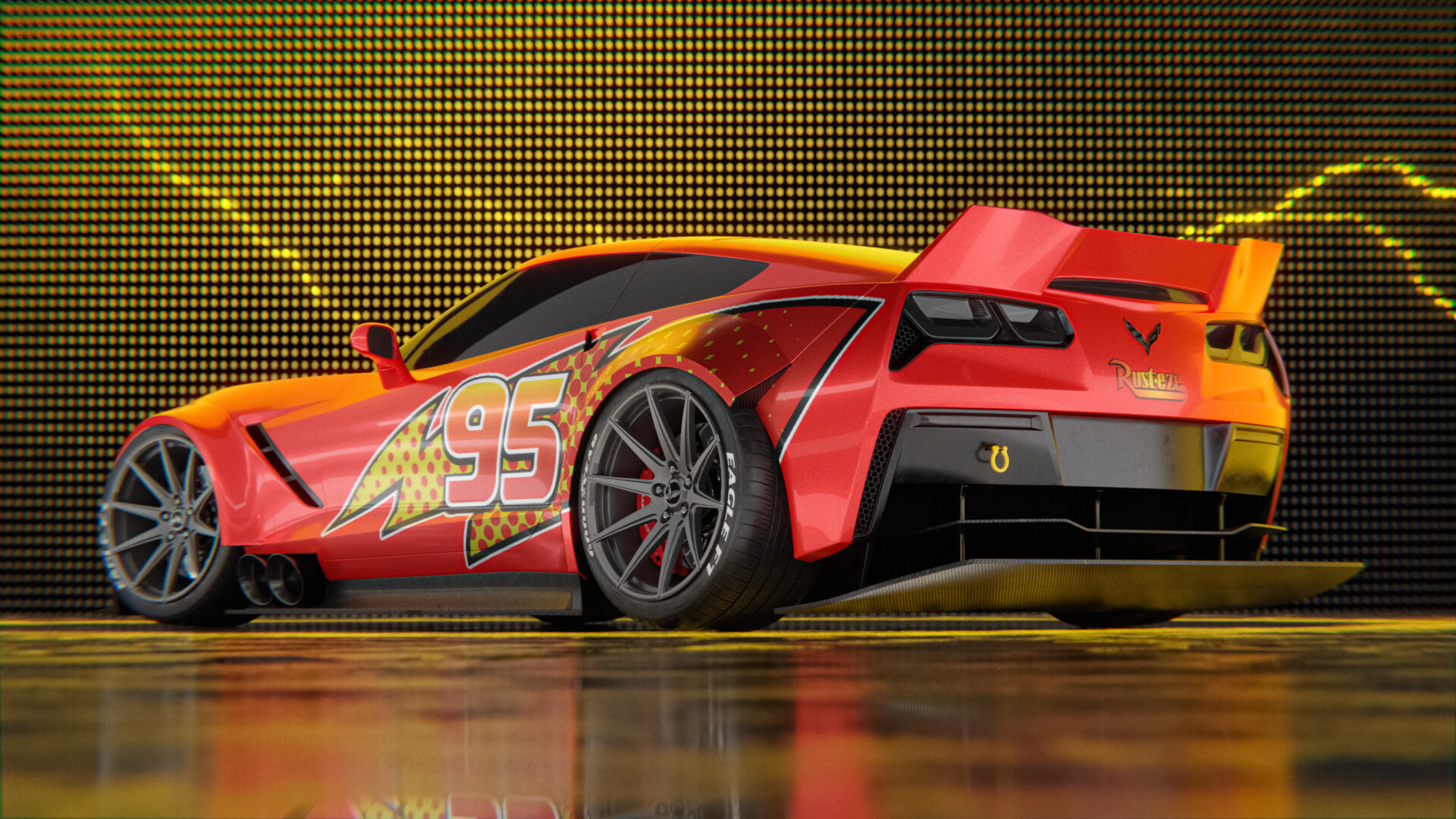 ArtStation - Corvette C7 Lightning McQueen