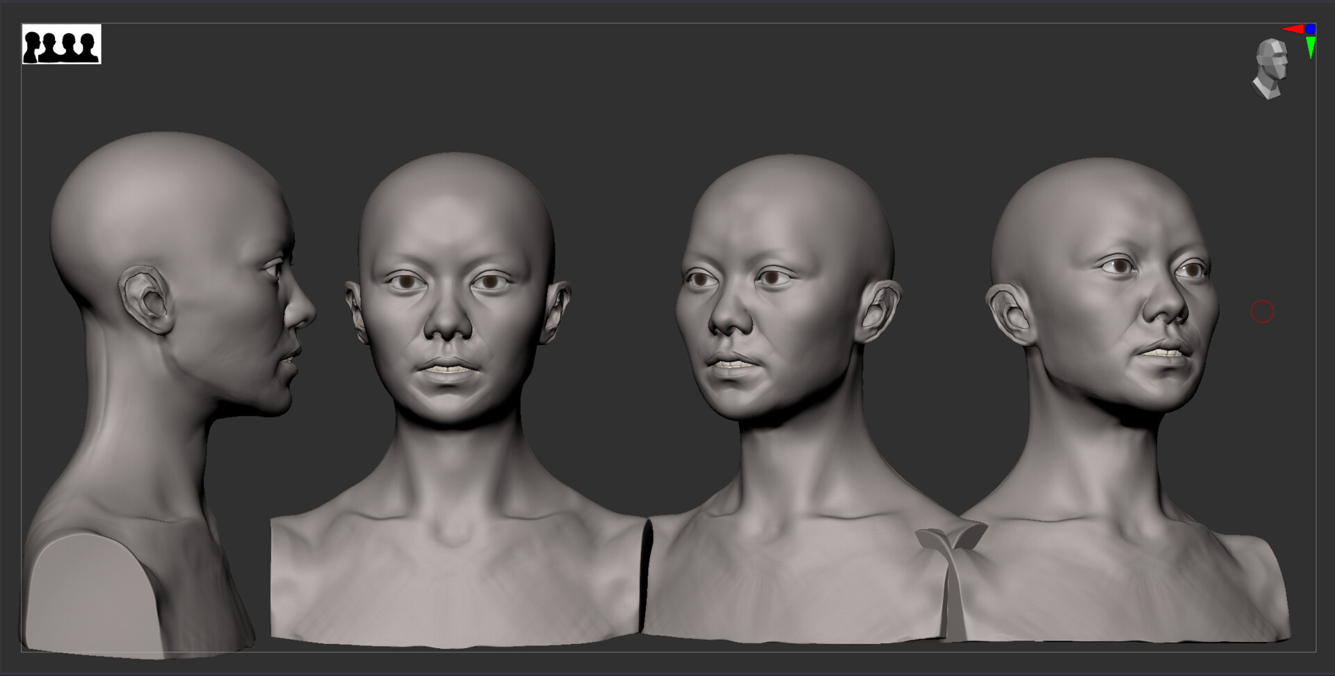 ArtStation Study of a Japanese female head Speed Sculpt