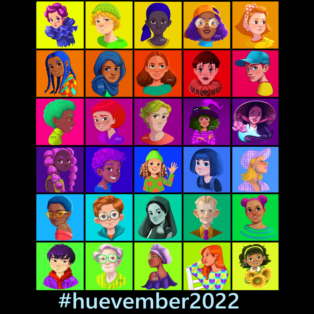 Some illustrations that I did for #huevember2022 challenge.