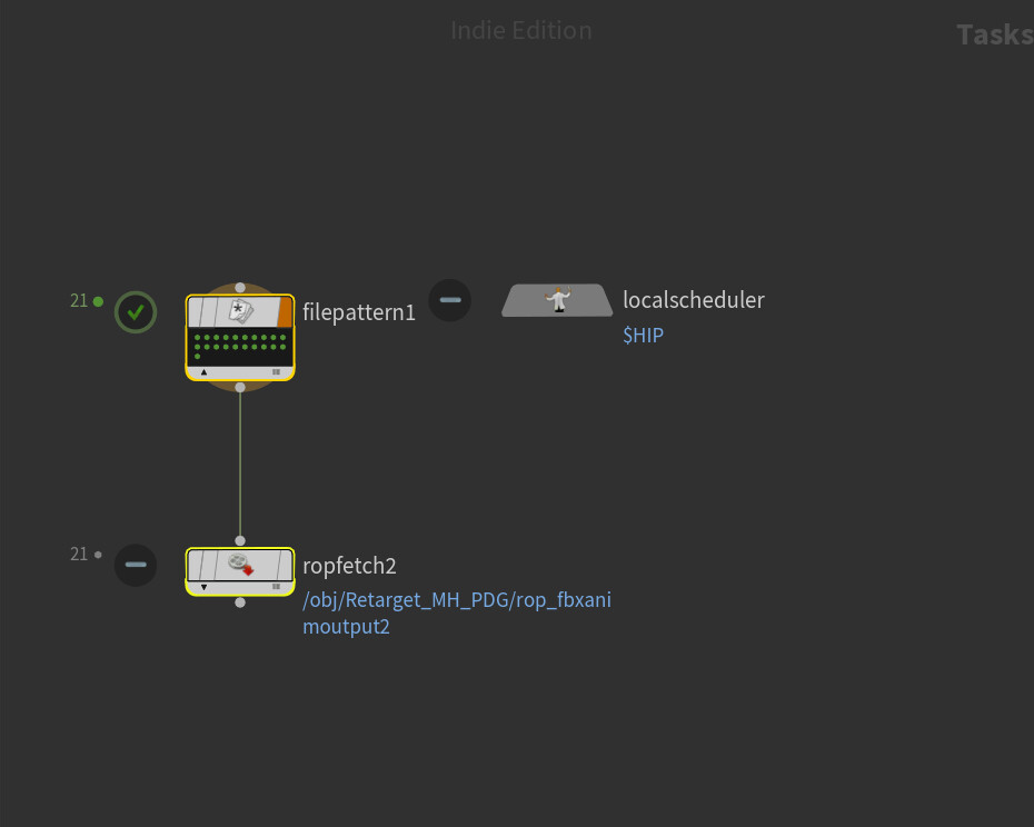 TOPs network managing the Input/Output of animation files