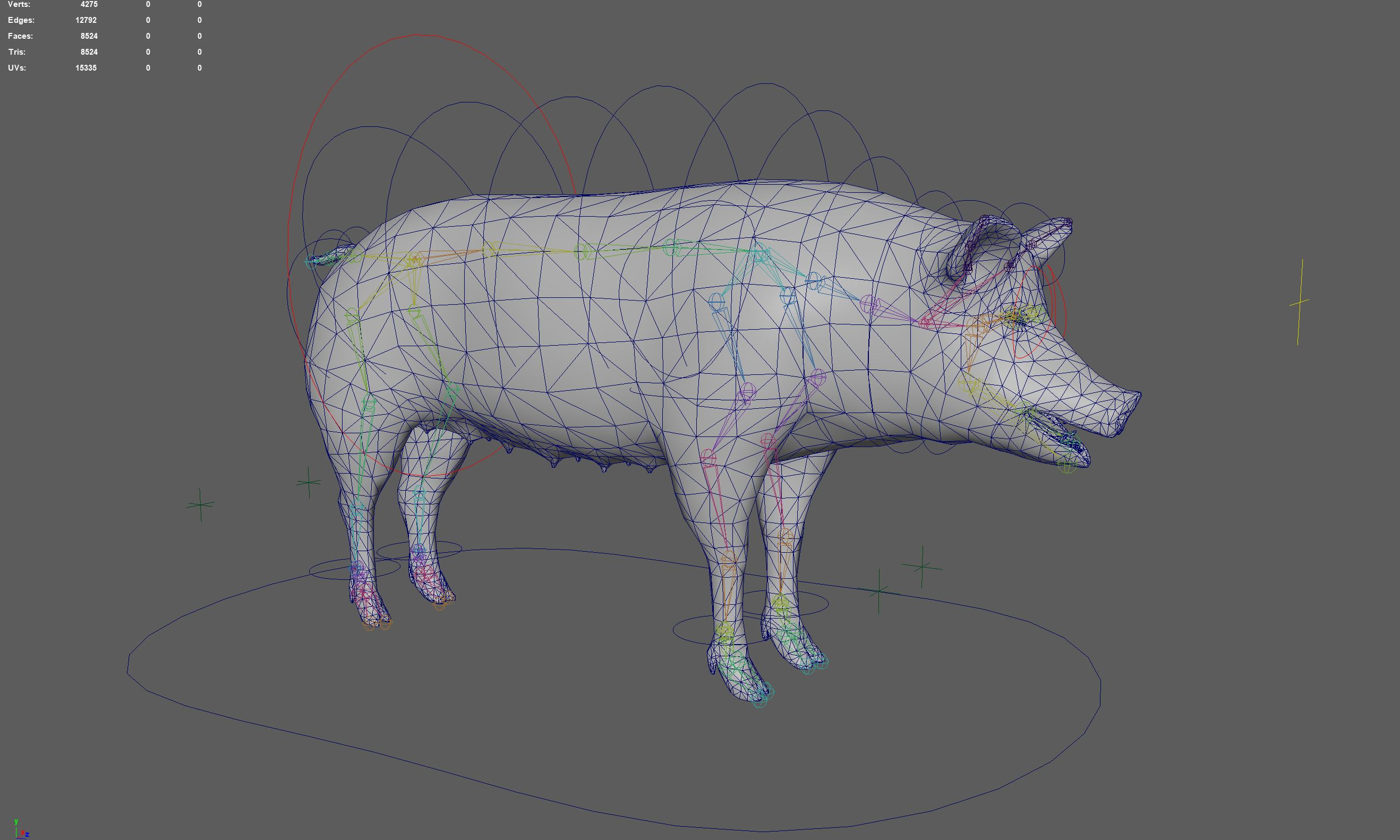 Rig and Wireframe, Created and taken from Maya