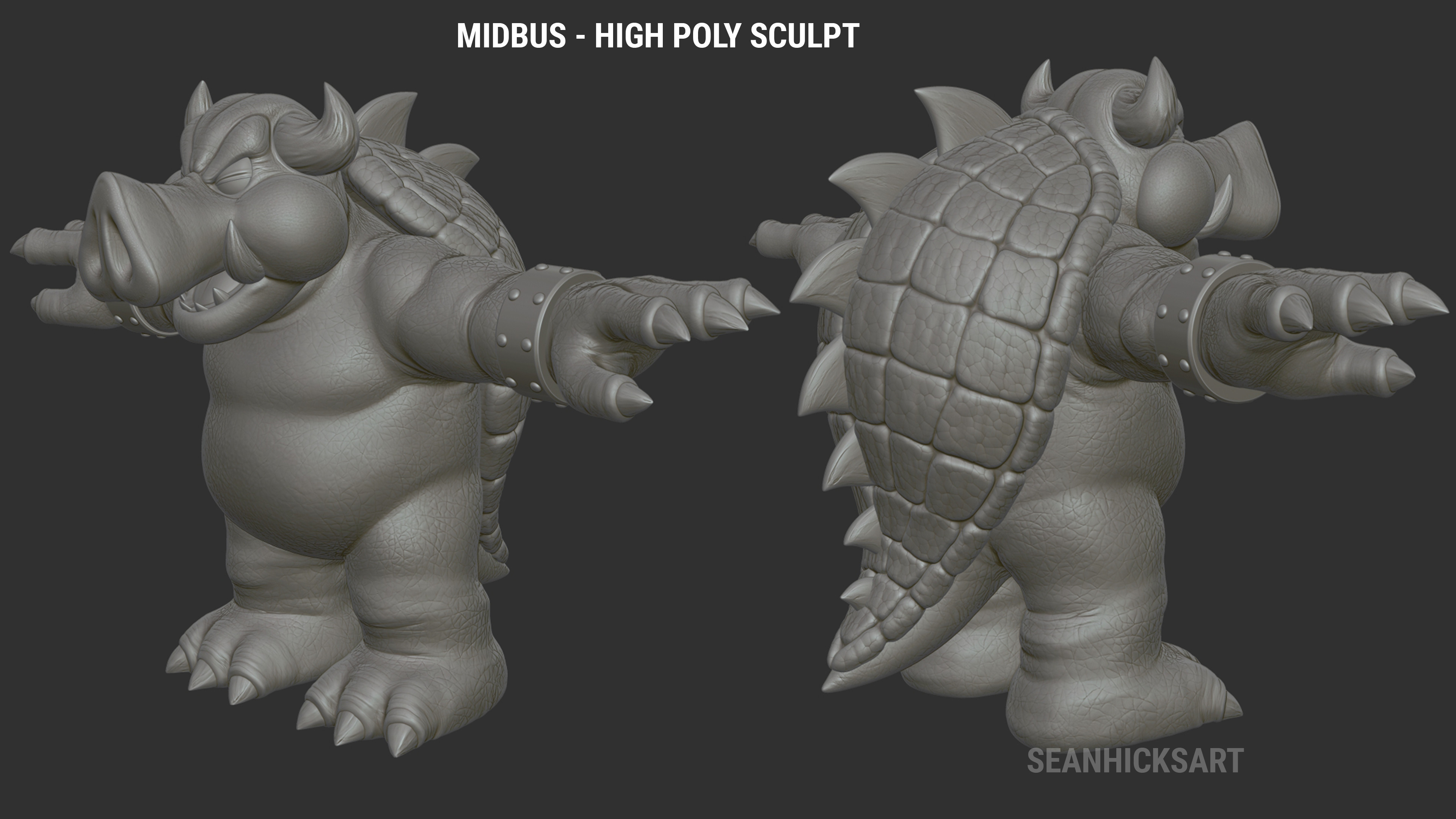 High poly sculpt of Midbus in Zbrush