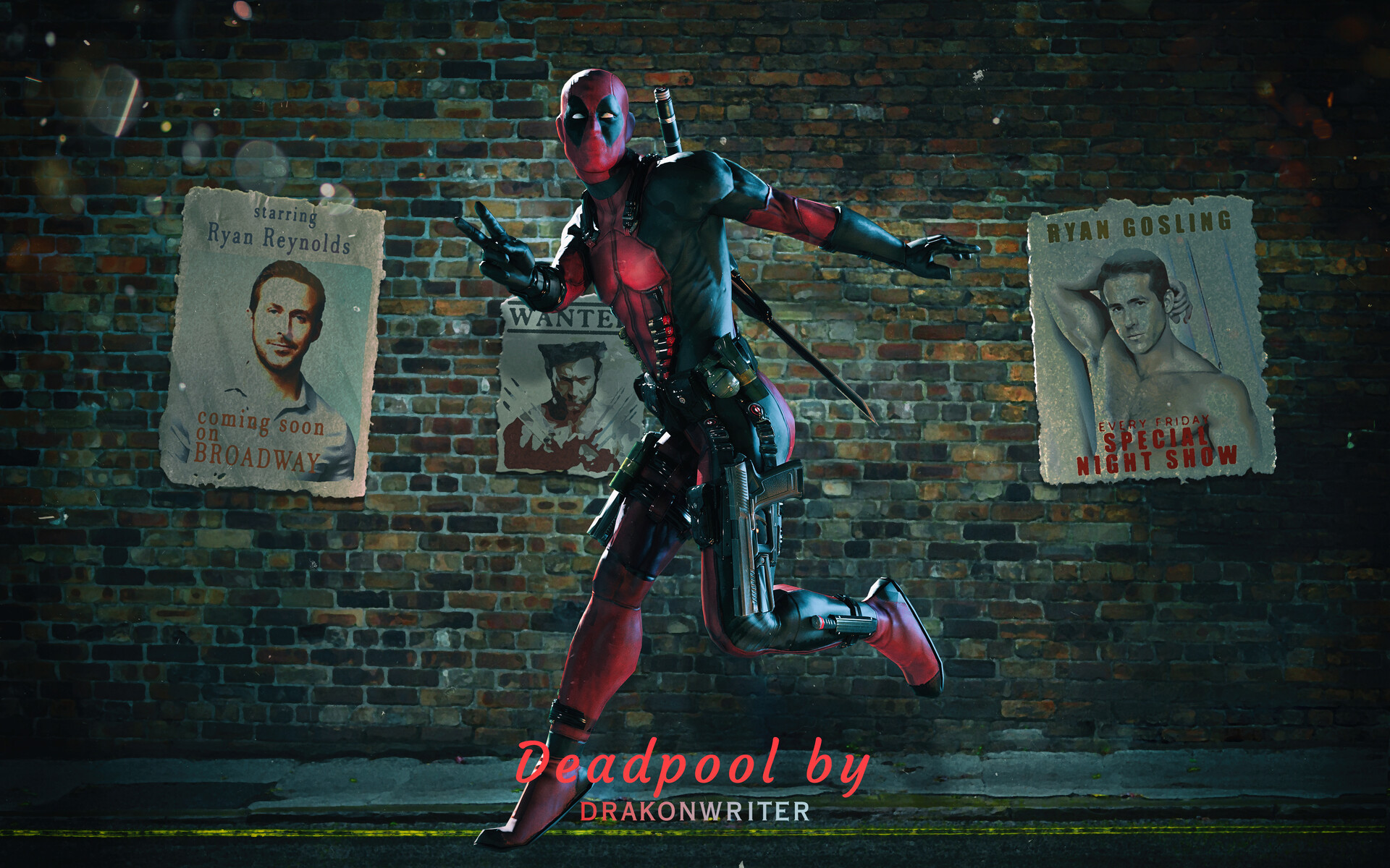 ArtStation - Deadpool 3D fanart starring Ryan Reynolds or Gosling and  Wolverine