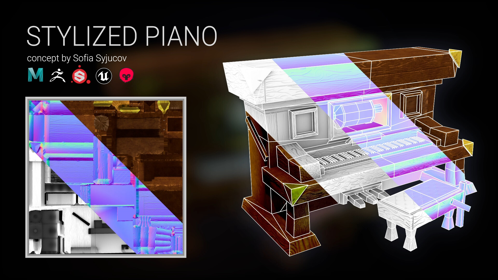 Stylized Piano - 3D Model by safa994