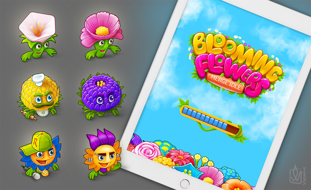 ArtStation - GUI & characters flowers for mobile game