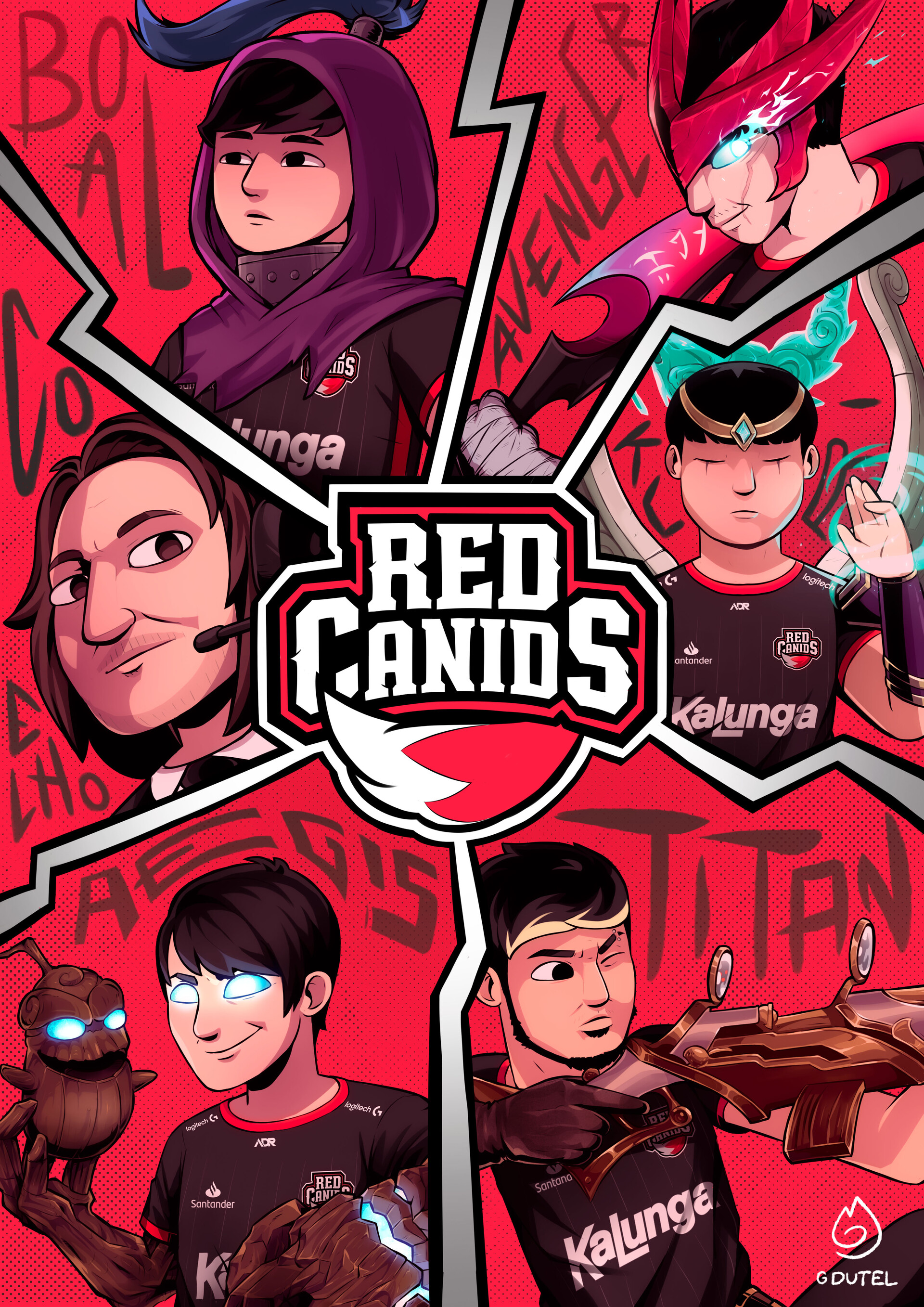 ArtStation - Art for team esport Red Canids Kalunga 2023