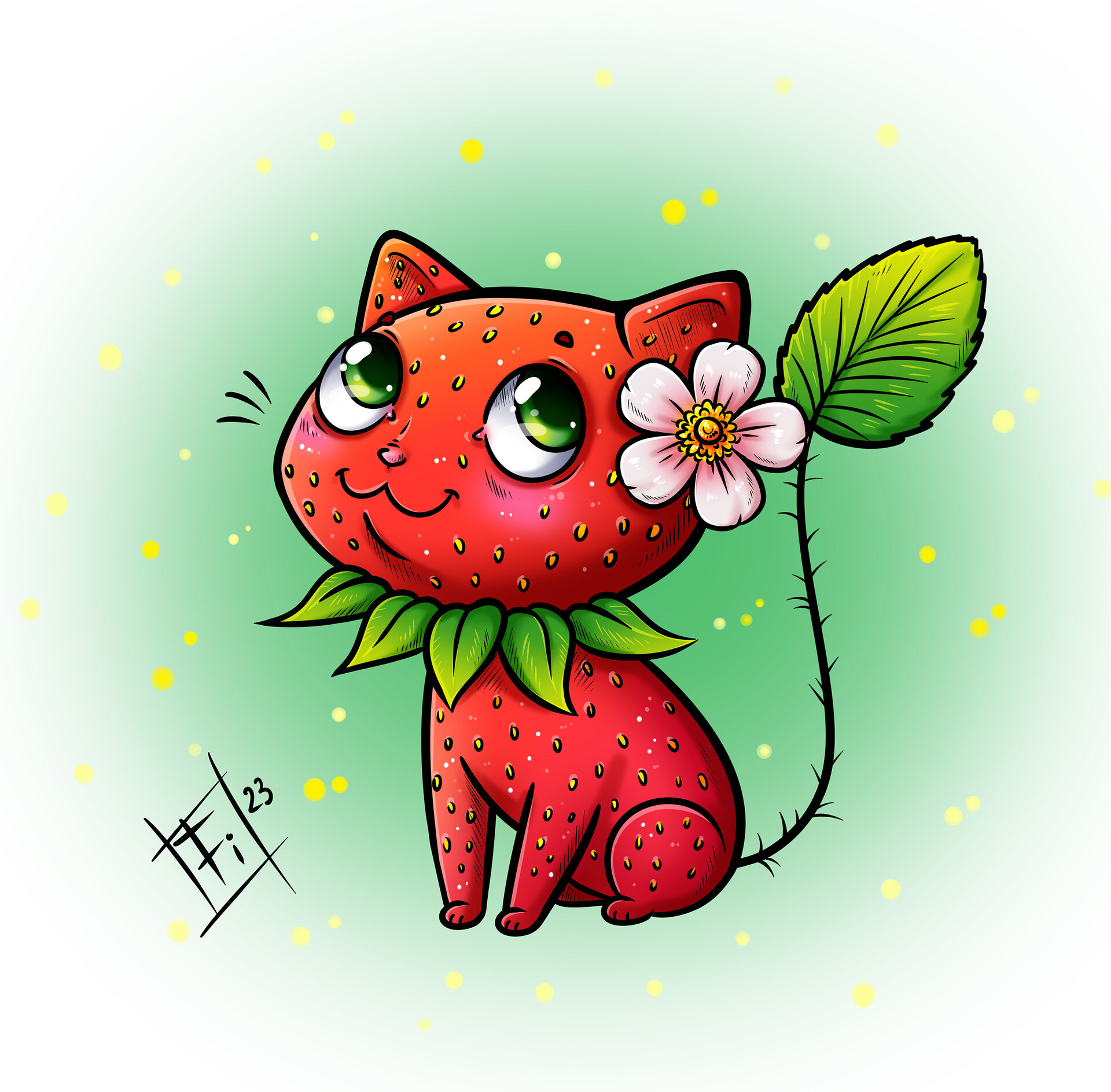 ArtStation - Strawberry cat