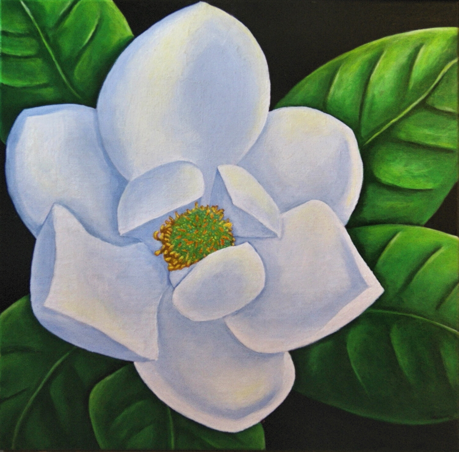 "Magnolia for Ashley"
By Glenn Woodrome
Acrylic on canvas. 24x24