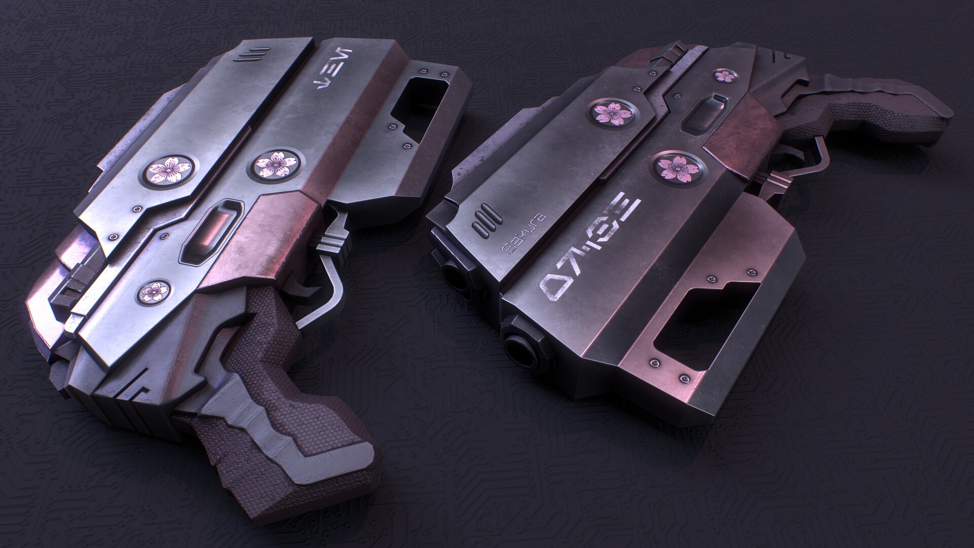 ArtStation - Sci-fi pistol Sakura