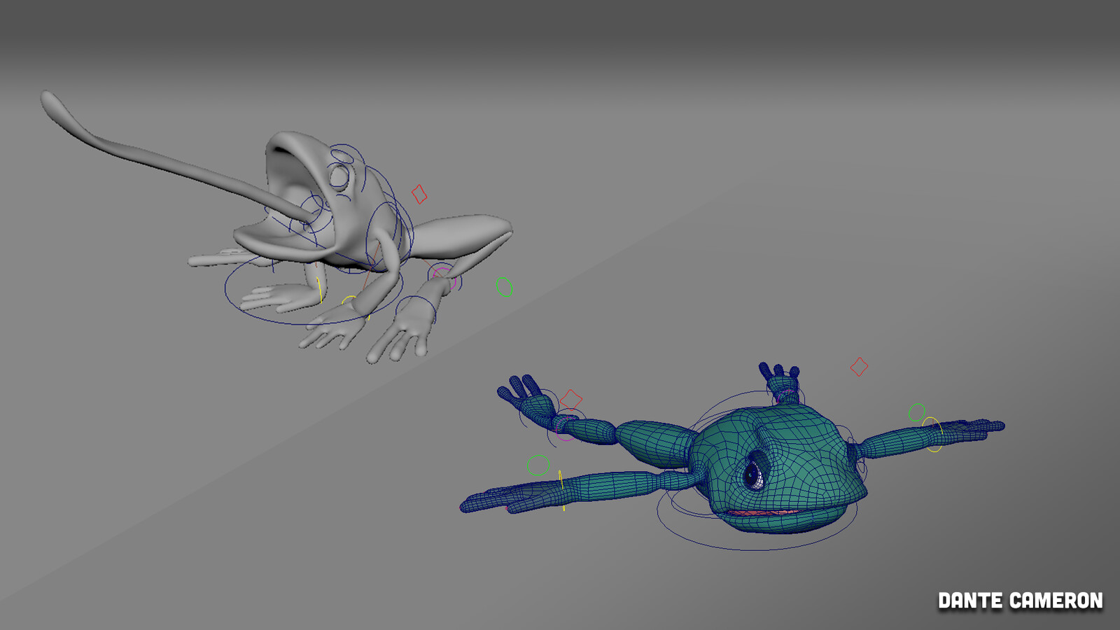 This frog was rigged for animation for the game Stroke of Magic. I retopologized the sculpted model in Maya, where I then created the skeleton, control curves, FK limbs, and weight paints. I utilized a gradient sheet to apply simple, performant textures.